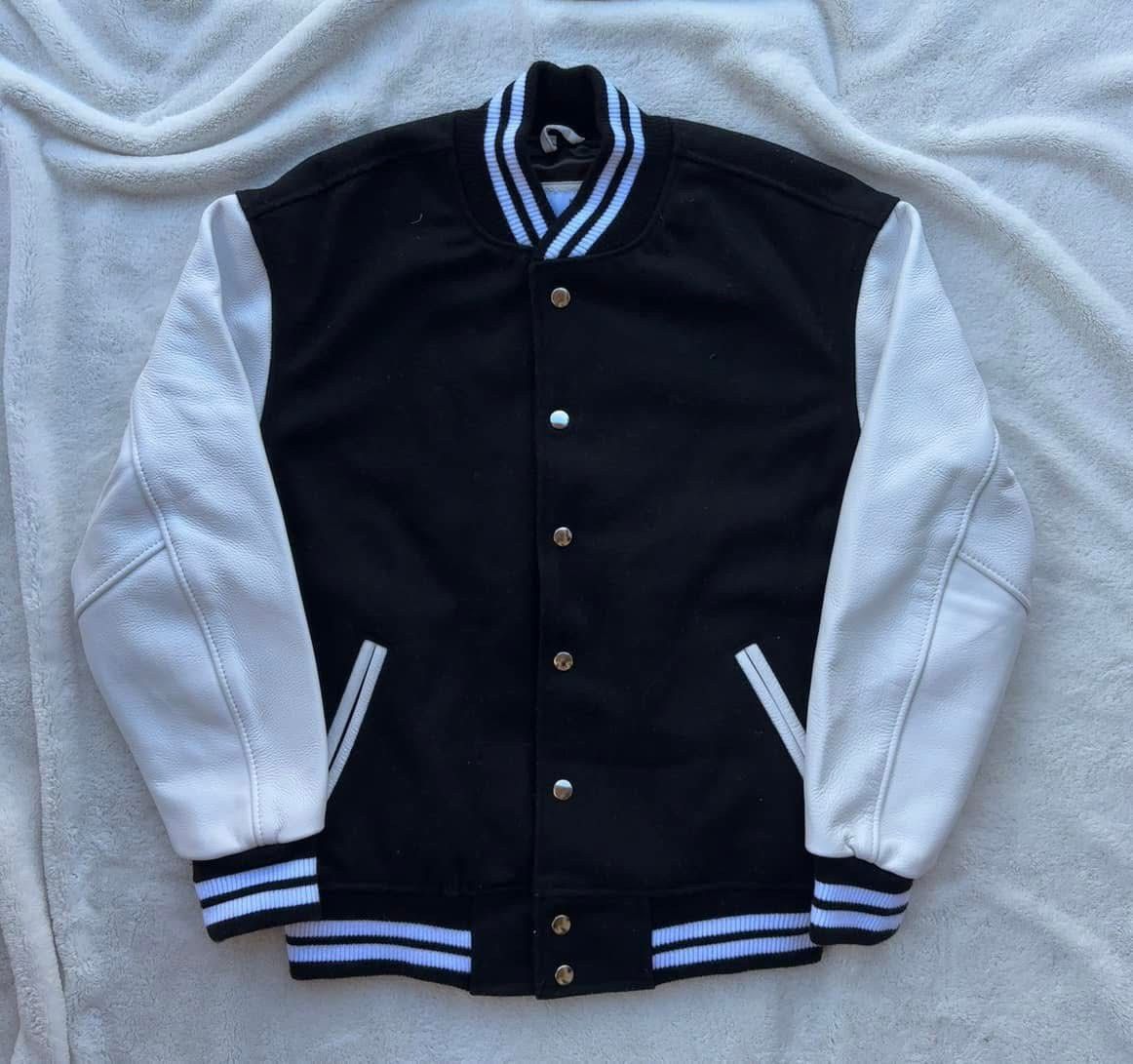 October's Very Own OVO Black Wool / Leather Varsity Jacket Size US S / EU 44-46 / 1 - 1 Thumbnail