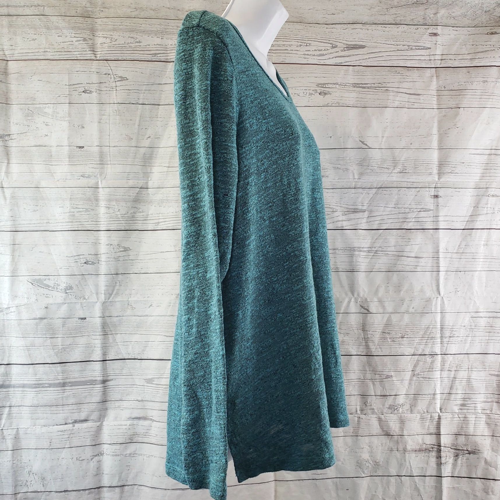 Vintage Tianello Womens Blouse Sz Medium Blue Long Sleeve Polyester Blend Knit Shirt Size M / US 6-8 / IT 42-44 - 3 Thumbnail