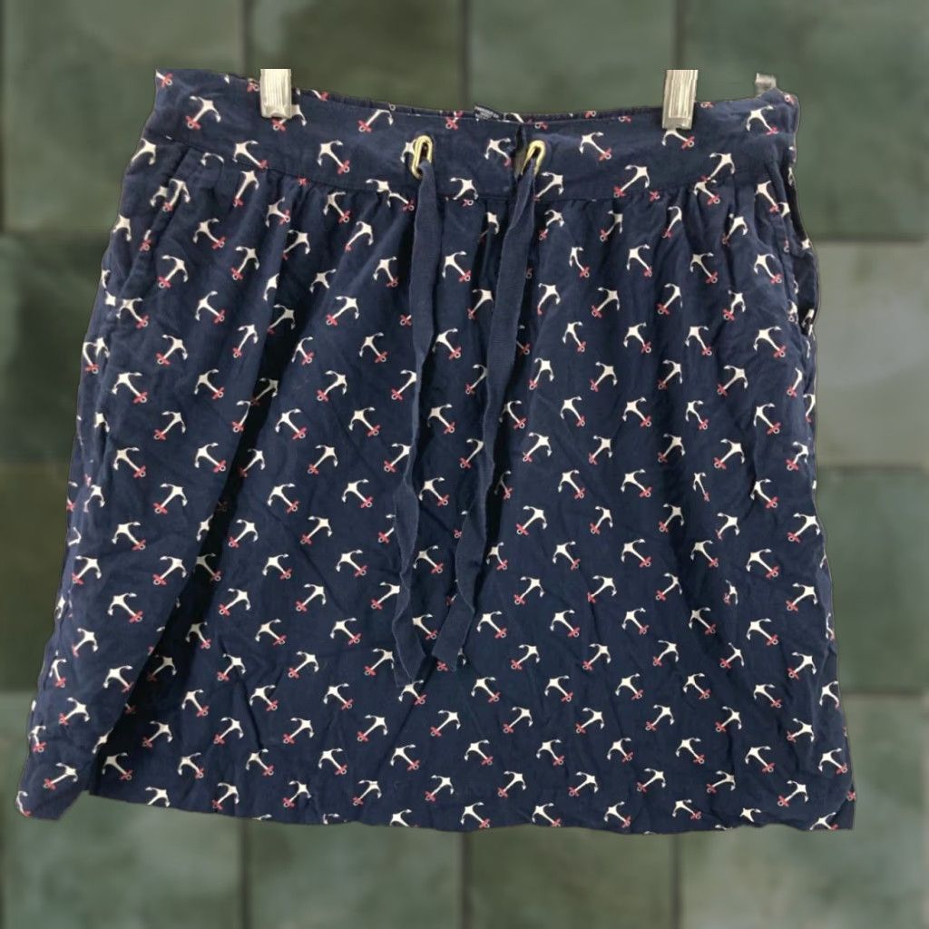 Tommy Hilfiger Tommy Hilfiger Womens Skirt Small Blue Ship Anchors Size 28" / US 6 / IT 42 - 1 Thumbnail