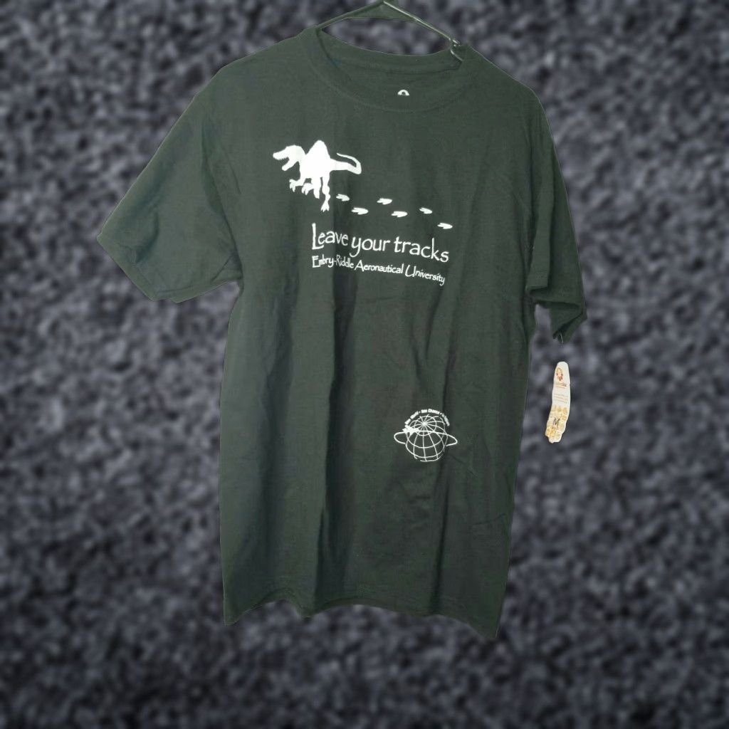 Vintage Embry Riddle Aeronautical University T-Shirt Mens M Black Dinosaur Graphic Tee College Size US M / EU 48-50 / 2 - 1 Thumbnail