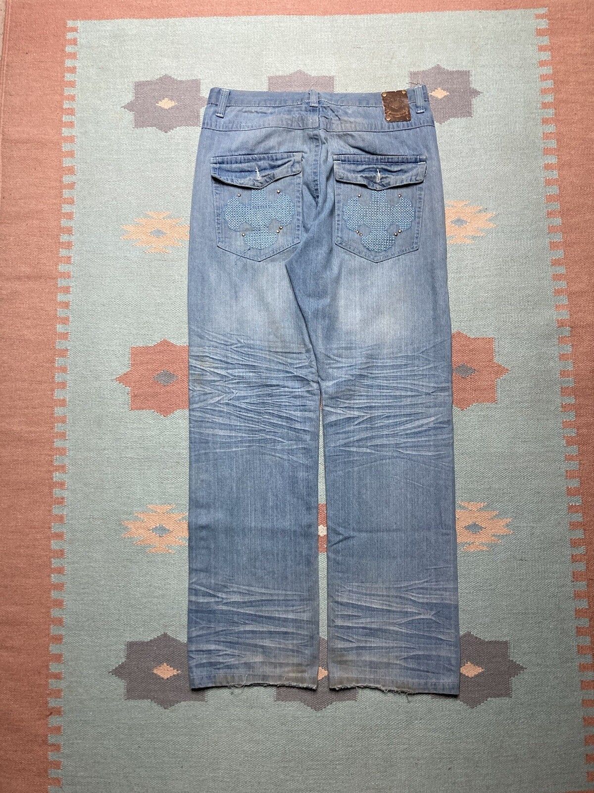 Vintage Vtg y2k baggy jeans embroidered Brooklyn xpress grunge 34x34 Size US 34 / EU 50 - 1 Thumbnail