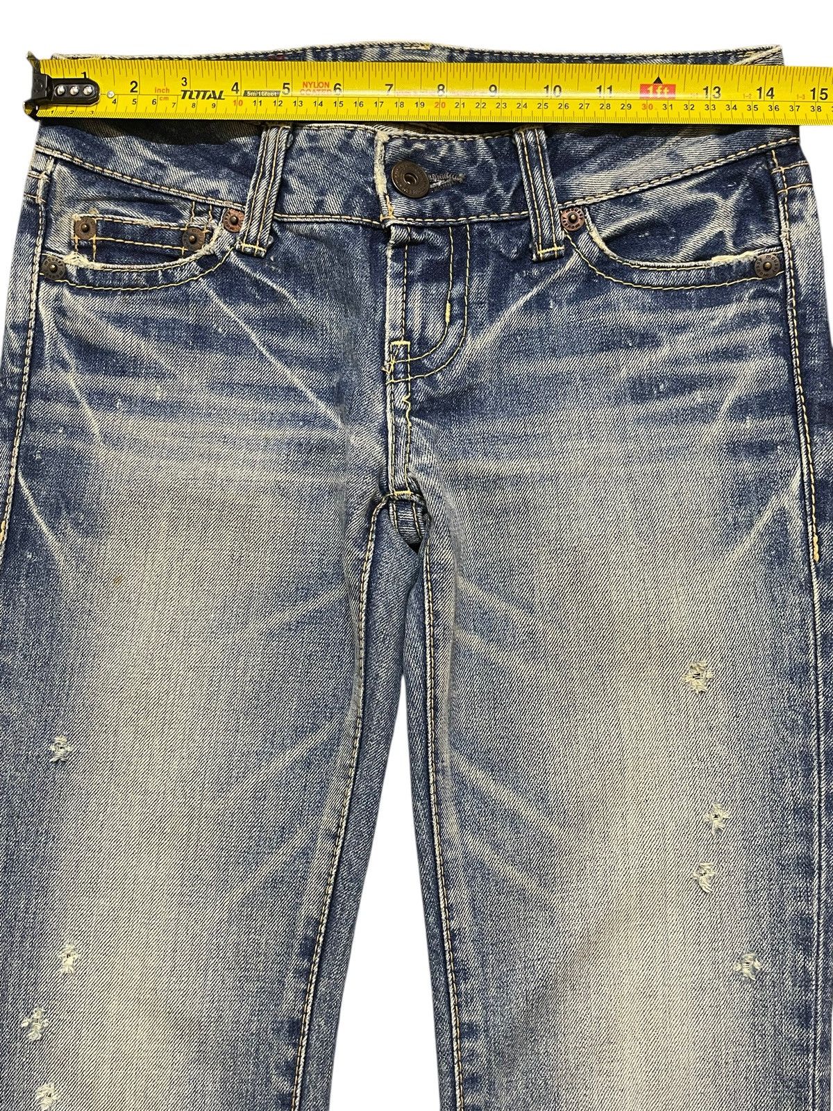 Hysteric Glamour Vintage Japanese Brand Blue Faded Ocean Wash Flared Jeans Size US 28 / EU 44 - 12 Thumbnail
