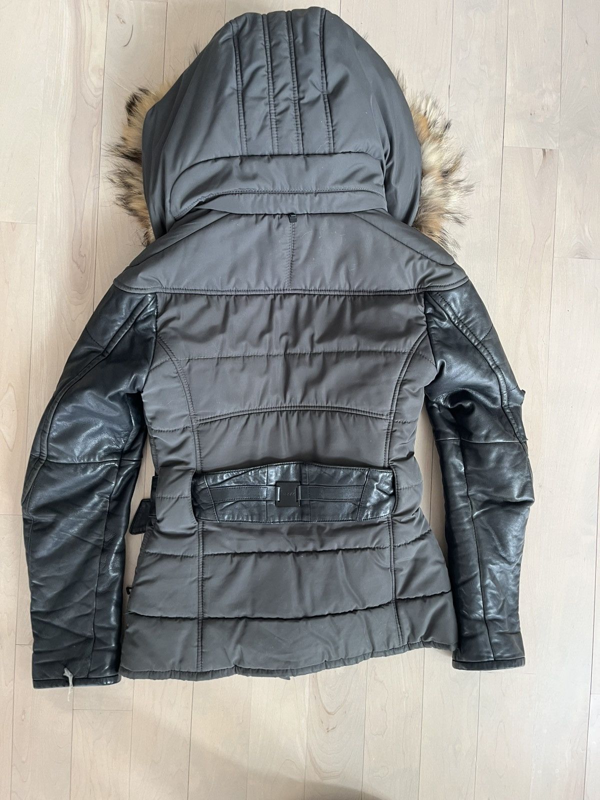 Rudsak RUDSAK Fur Hood Leather Winter Jacket Size US S / EU 44-46 / 1 - 2 Thumbnail