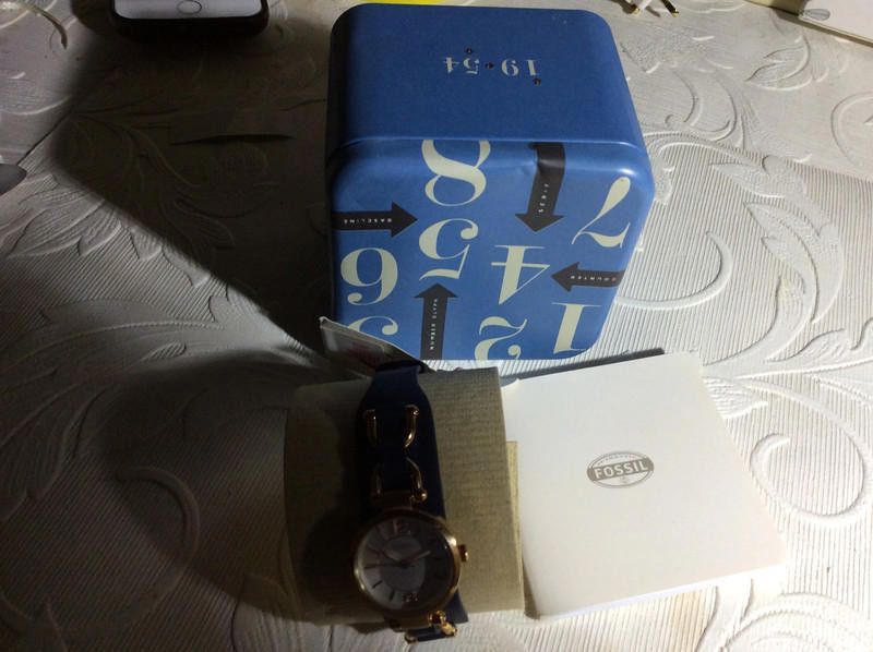 Fossil Fossil ladies navy leather strap watch Size ONE SIZE - 12 Thumbnail