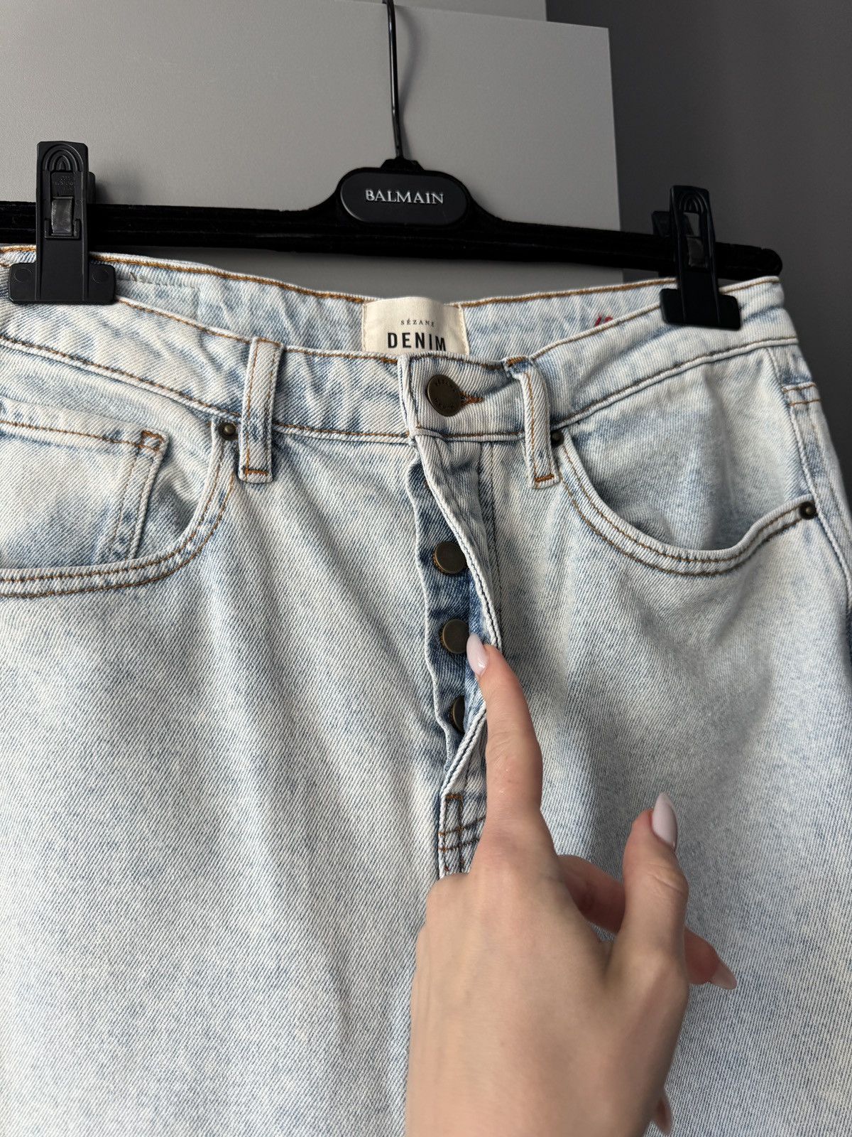 Sezane Sezane Le Brut Light Blue High Waisted Jeans Size 27" / US 4 / IT 40 - 4 Thumbnail