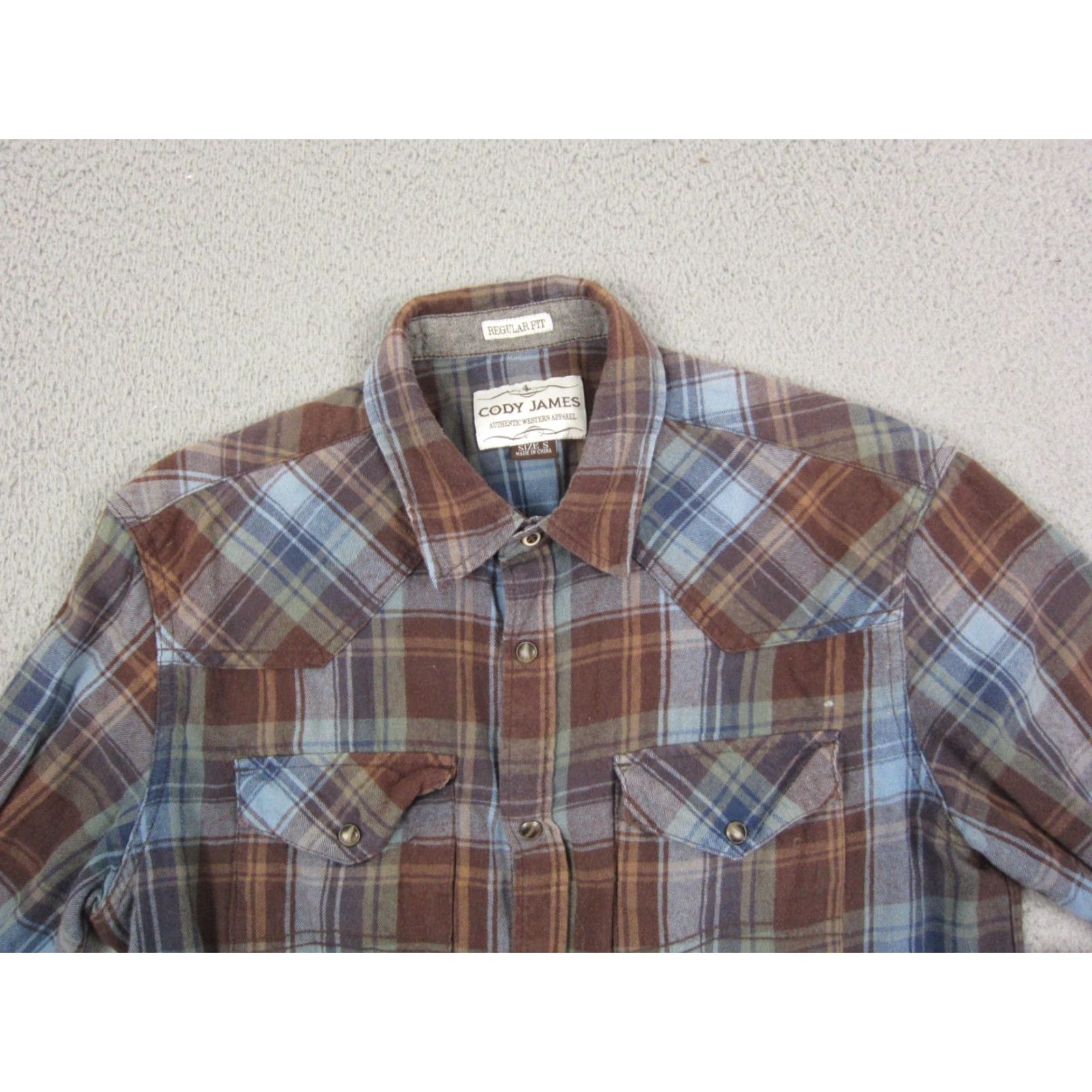 Cody James Cody James Shirt Mens S Brown Plaid Flannel Button-Up Western Pearl Snap Rodeo 90s Vintage? Size US S / EU 44-46 / 1 - 2 Thumbnail