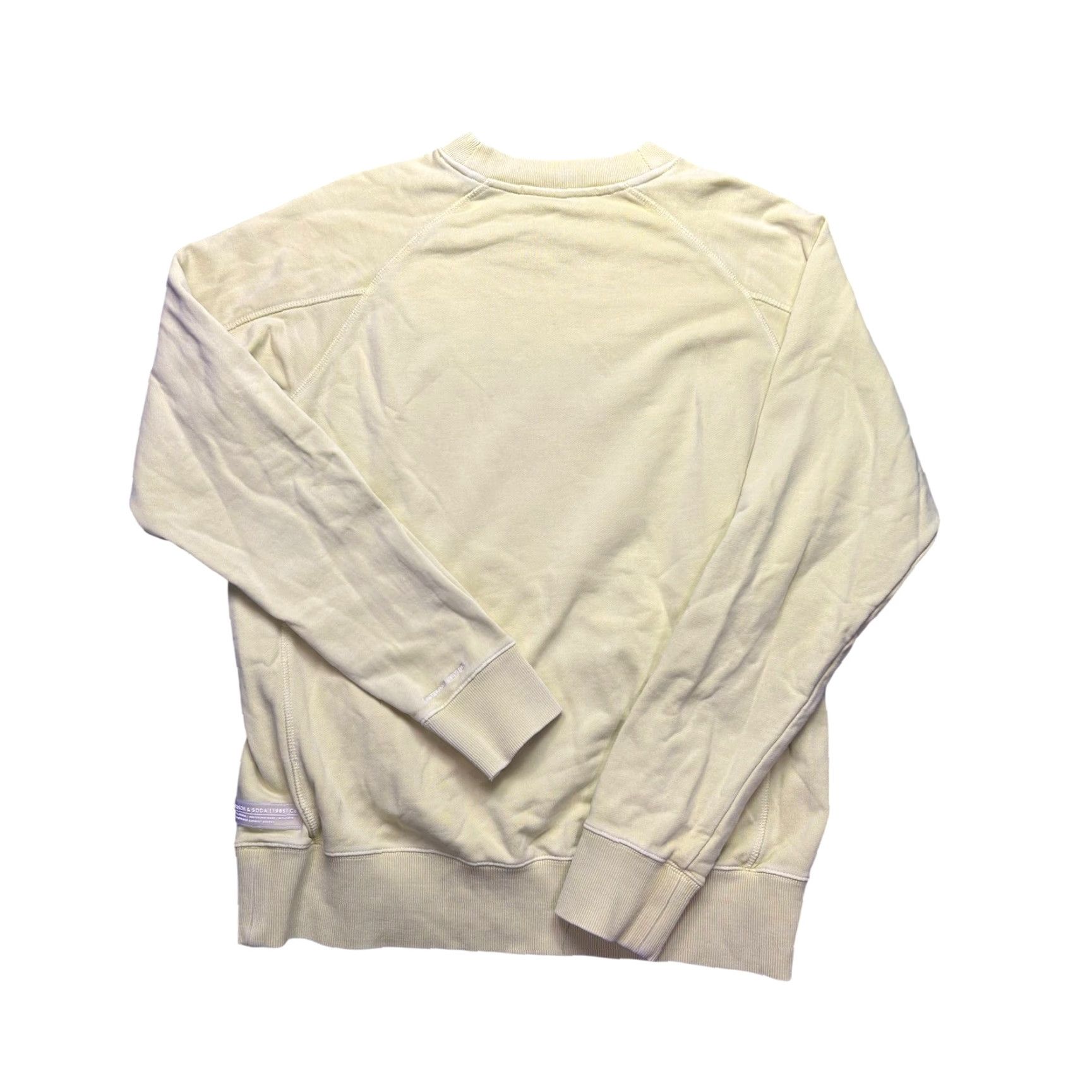 Scotch & Soda Scotch & Soda Sweatshirt Crewneck Mens Medium Cream Palm Logo Amsterdam Graphic Print Pullover Raglan Long Sleeve Knit Cotton Vintage No Size US M / EU 48-50 / 2 - 2 Thumbnail