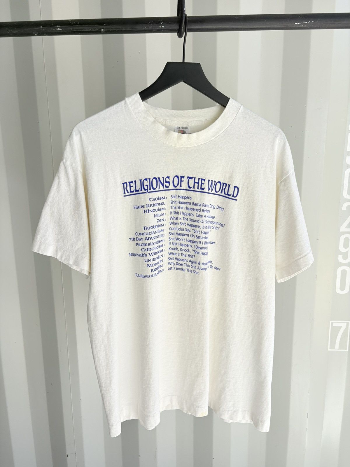 Vintage Thrashed Religions Faded Distressed Shirt GRUNGE Size US XL / EU 56 / 4 - 2 Thumbnail