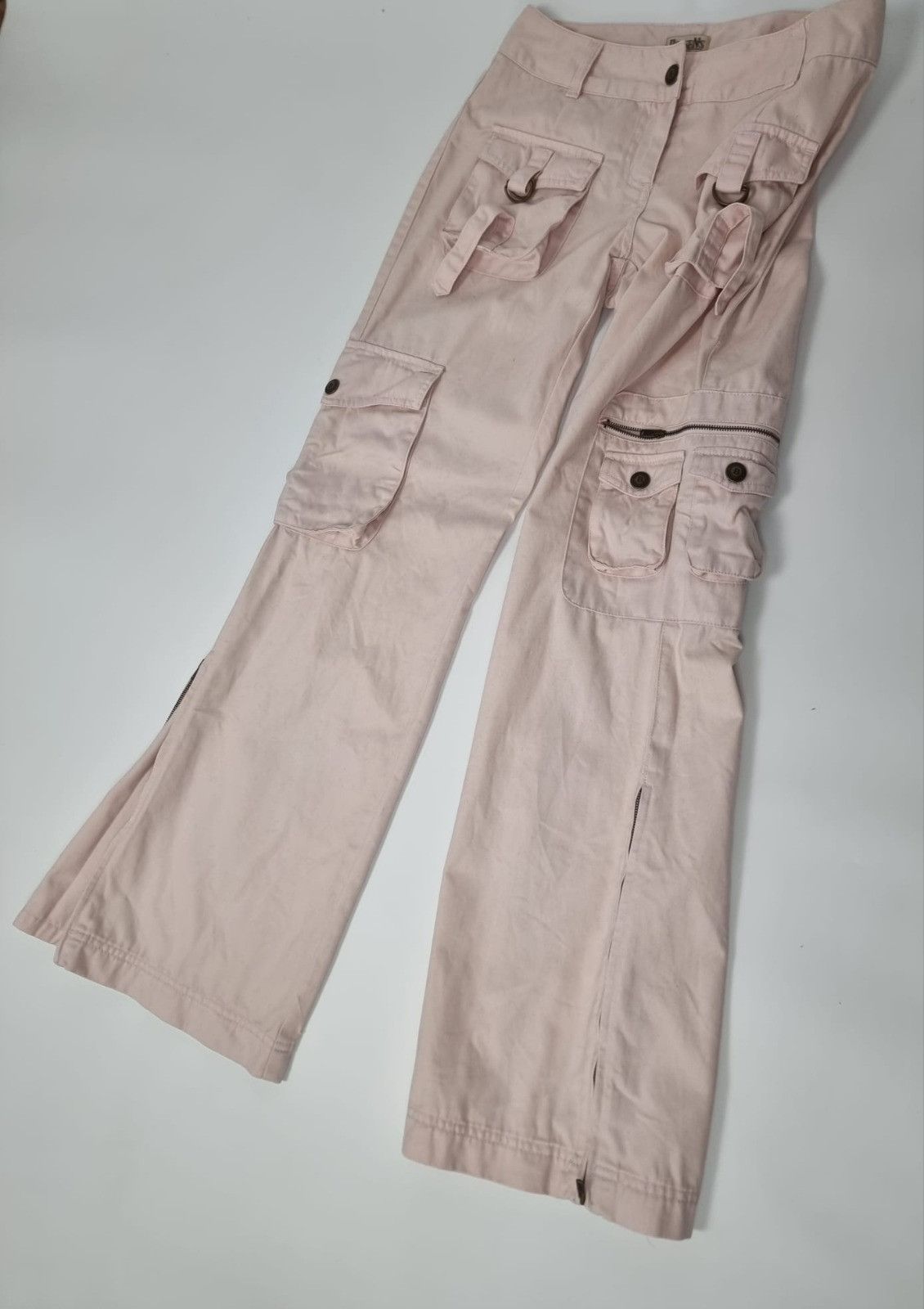 Japanese Brand × Vintage vintage wideleg pink pants XS S womens cargo bells Size 26" / US 2 / IT 38 - 6 Thumbnail