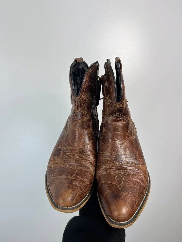 Dingo1969 Dingo Leather Western Ankle Boots Brown Zip Closure Size 9M Size US 9 / IT 39 - 3 Thumbnail