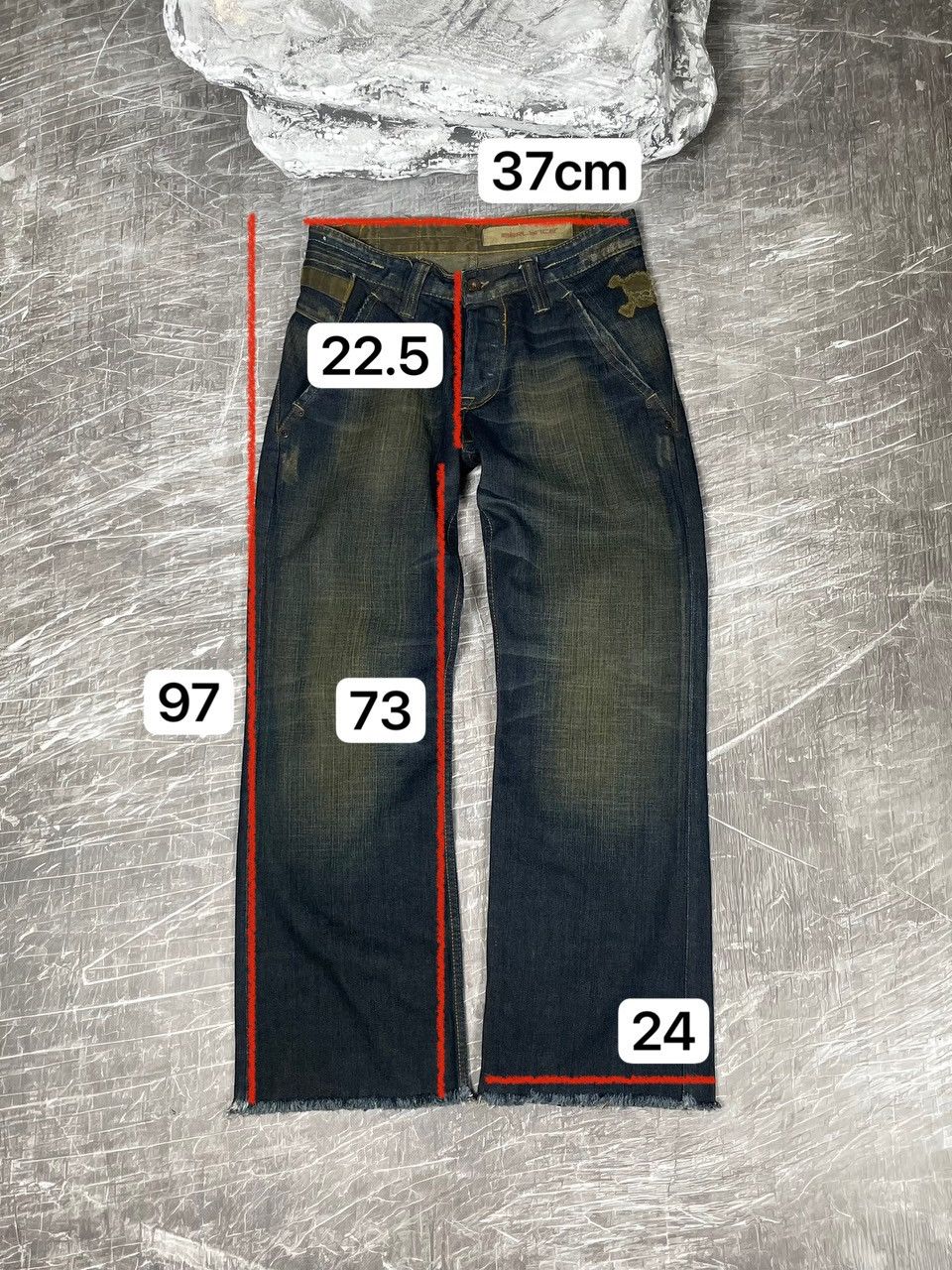 Hysteric Glamour Y2K Distressed Fade Denim Jeans No Faith Balenciaga Style Size US 29 - 15 Thumbnail
