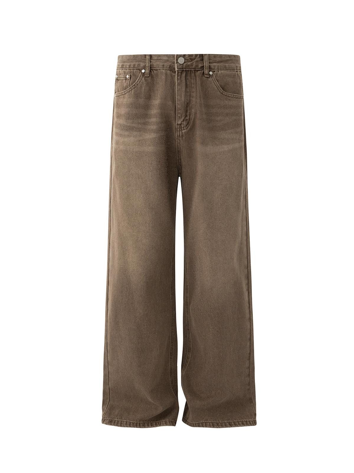 Vintage Brown Wide Leg Denim Jeans, Relaxed Fit Pants Size US 32 / EU 48 - 3 Thumbnail