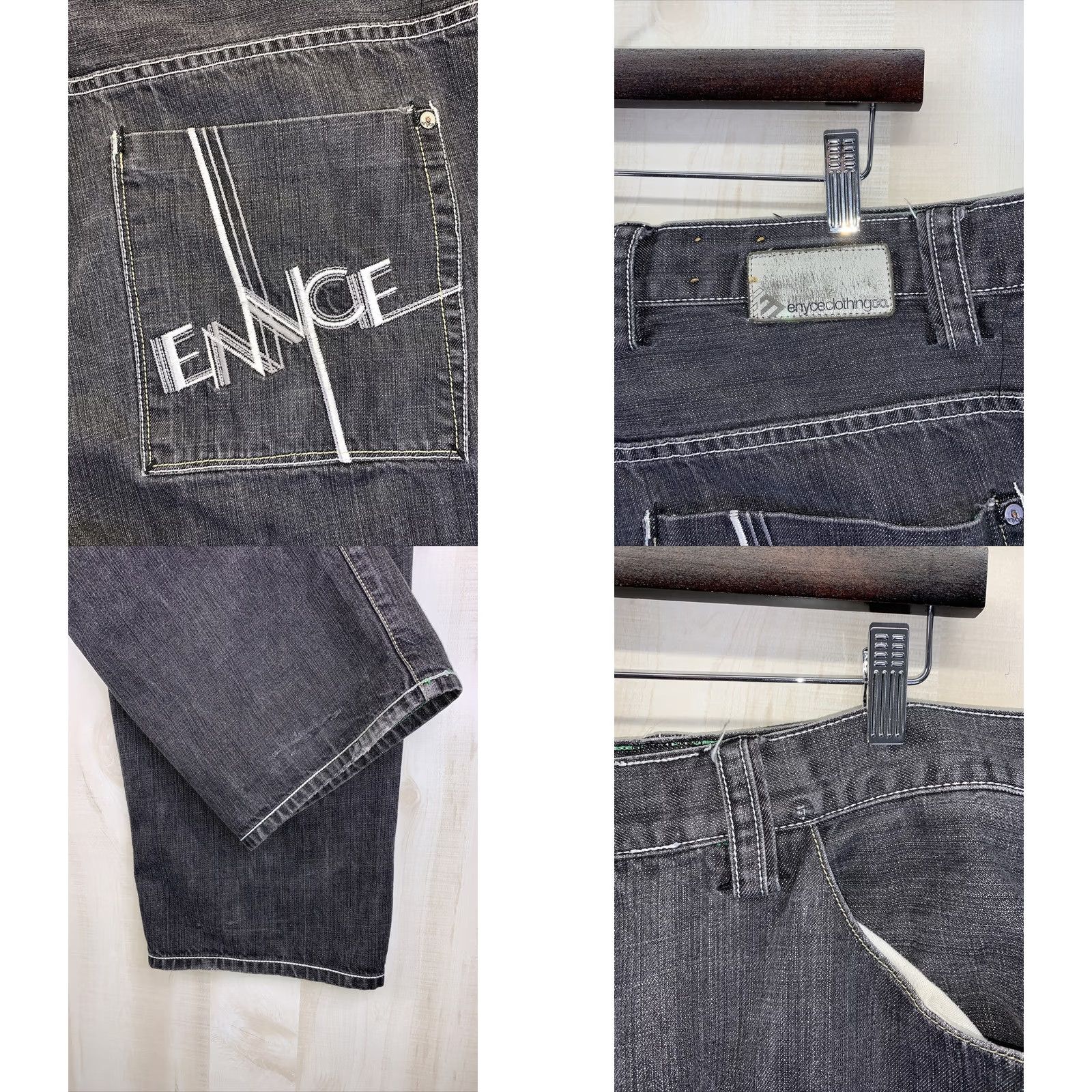 Denime Enyceclothing Co. Black Weathered Distressed Recycle Denim Mens Jeans Size 40- Size US 40 / EU 56 - 8 Thumbnail