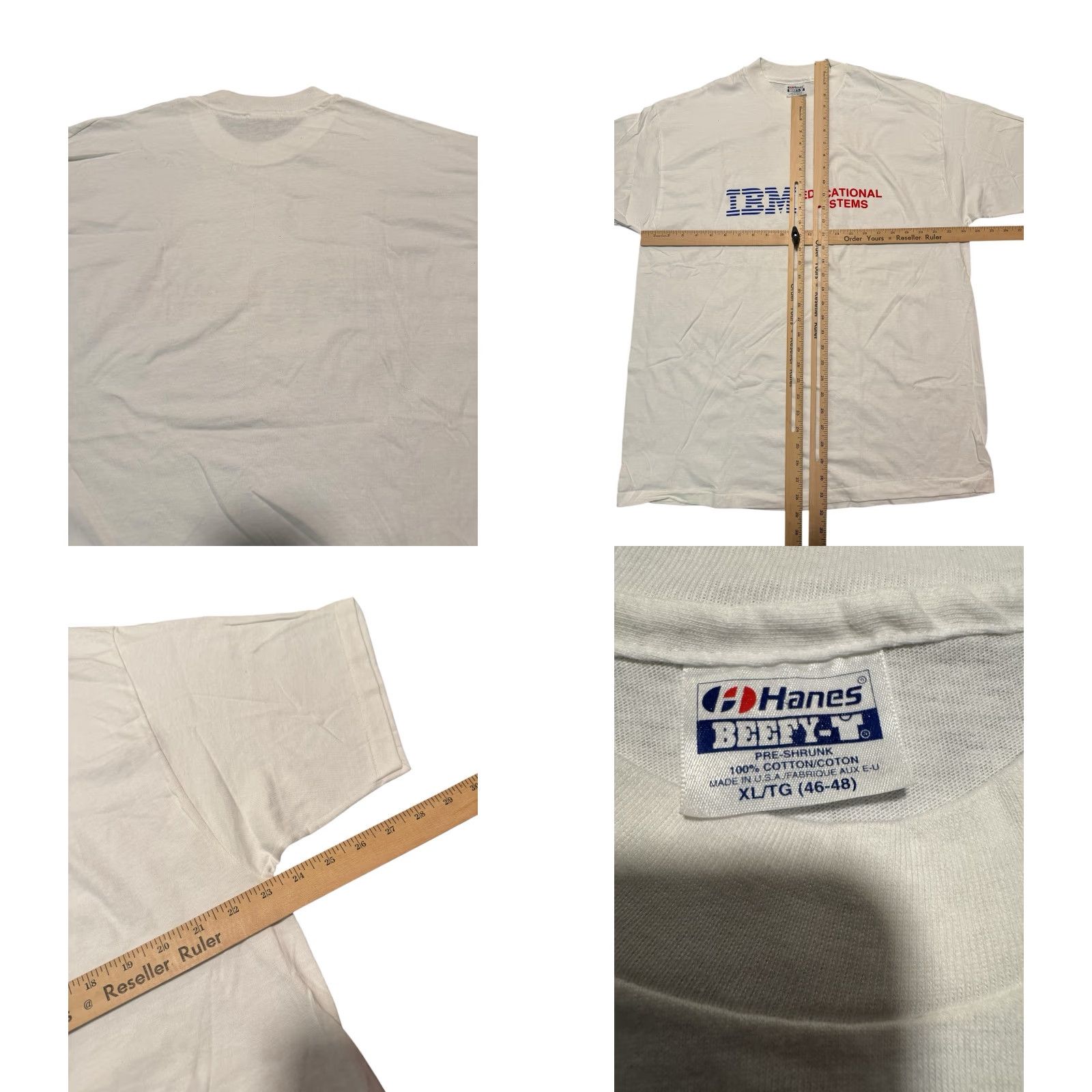Hanes VINTAGE IBM Educational Systems T-Shirt XL Hanes Beefy-T White 90s Tech Logo Mens Size US XL / EU 56 / 4 - 9 Thumbnail