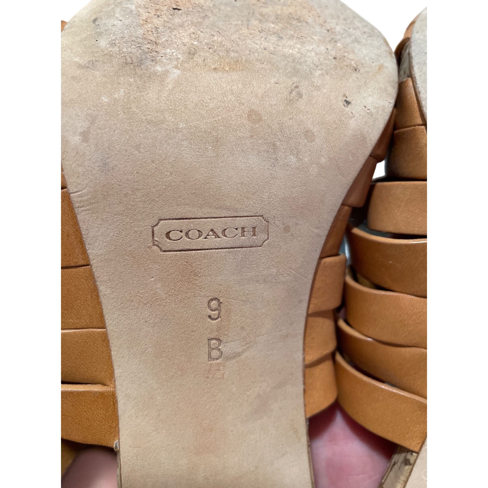 Coach Coach wms brown leather strappy open toe 4" block dress heel Size US 9 / IT 39 - 6 Thumbnail