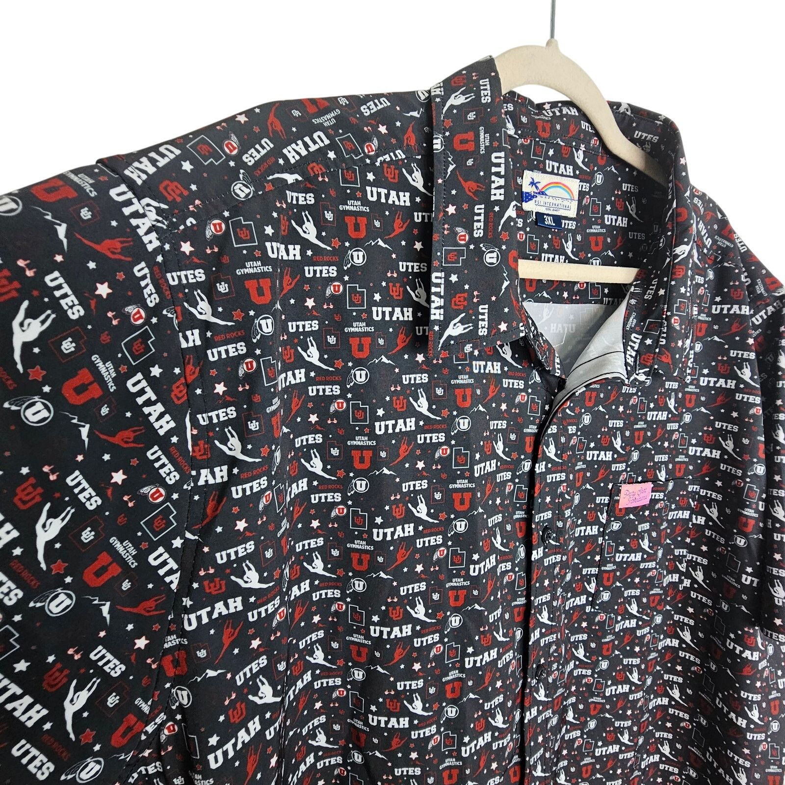 Paige PSI International Shirt Utah Utes Black Red Button 3XL Size US XXL / EU 58 / 5 - 5 Thumbnail