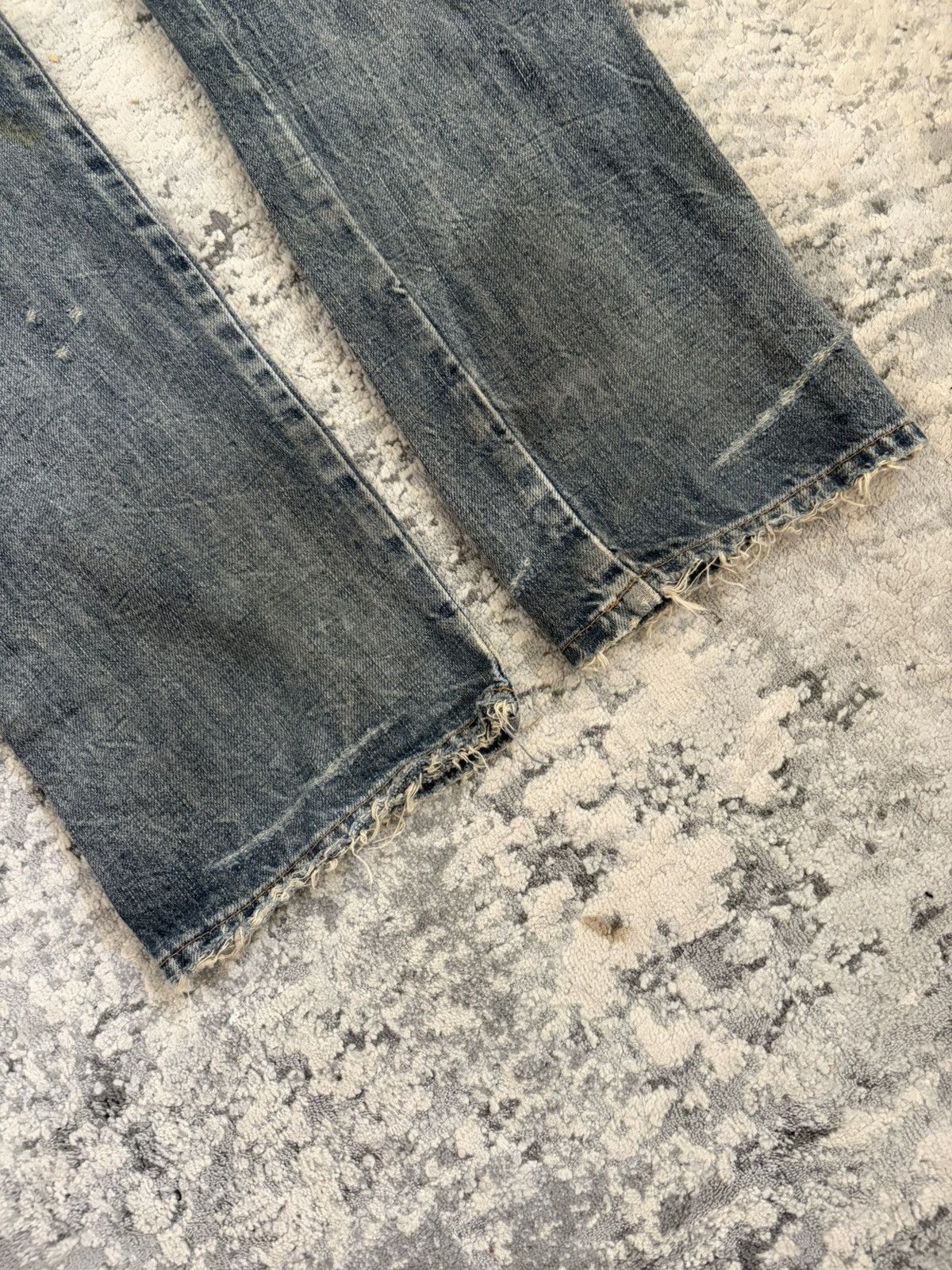 Marithe + Francois Girbaud Distressed Trompe-l'œil Straight Denim Size US 32 / EU 48 - 12 Thumbnail