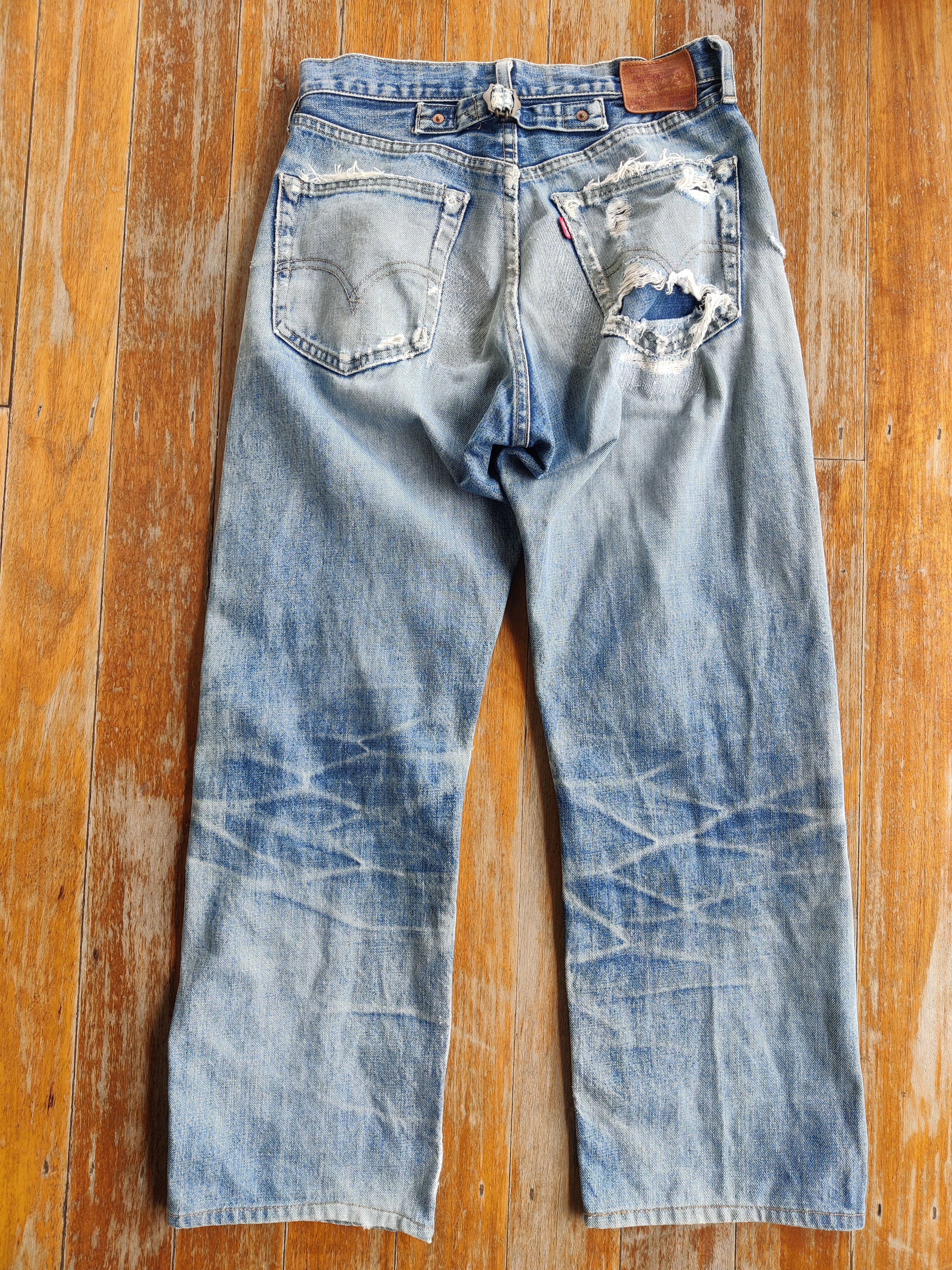 Japanese Brand × Levi's Vintage Clothing Vintage Levi's 702 Big E Selvedge Buckle Back Grunge Size US 30 / EU 46 - 2 Thumbnail