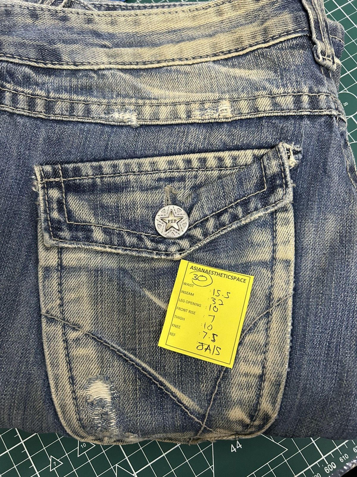 Hysteric Glamour Pep Jean Flare Mud Washed Clawn Mark Distressed Low Rise Size US 30 / EU 46 - 20 Thumbnail