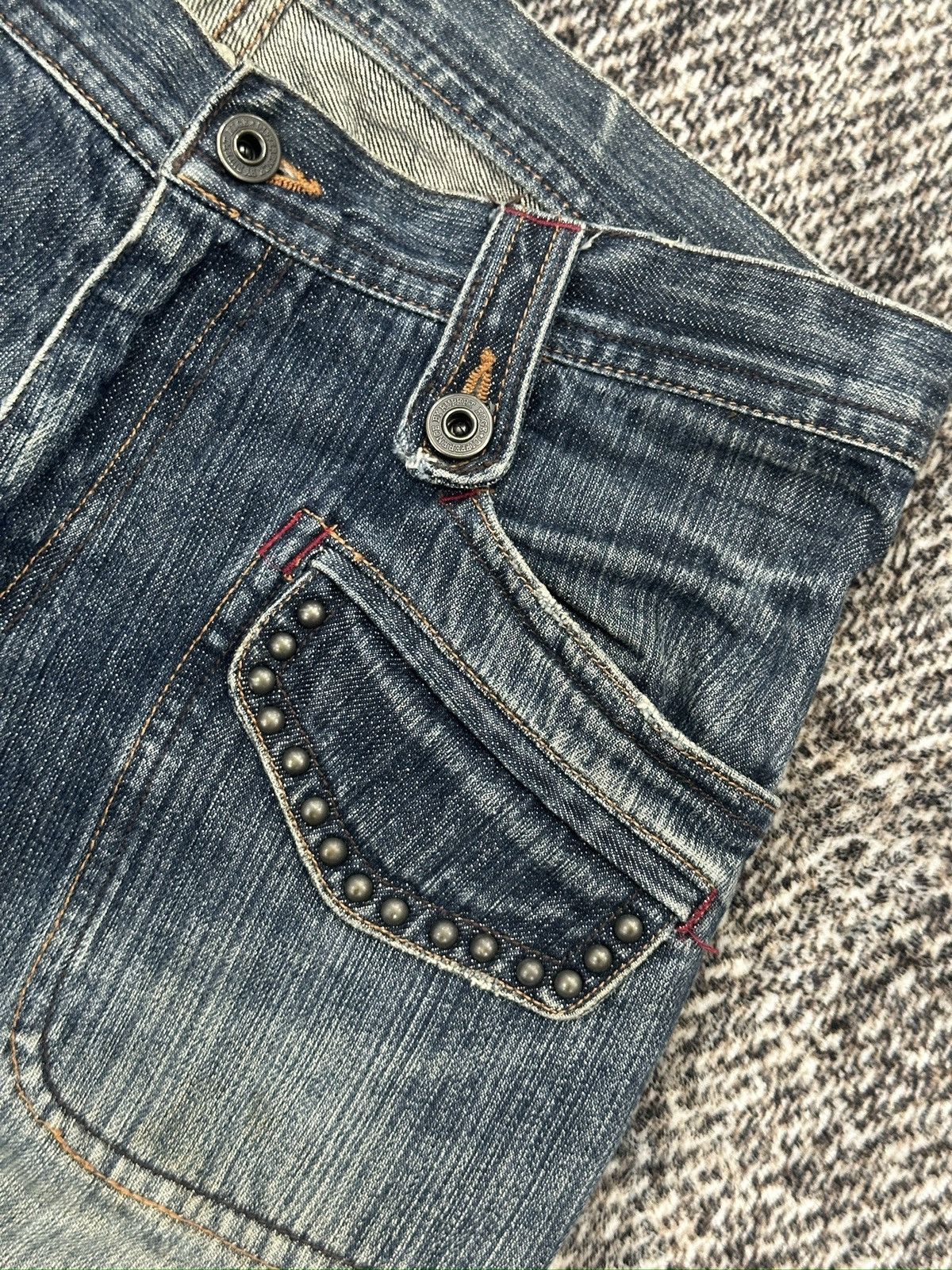 Japanese Brand Rupert The Difference Japan Patchworked Studded Jeans Size US 31 - 7 Thumbnail