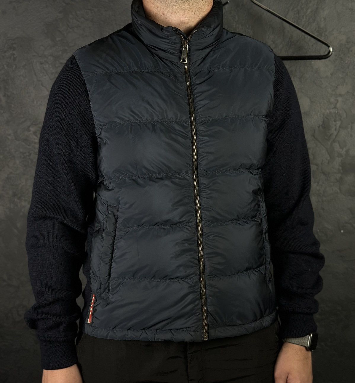 Prada Prada Red Tab Designer Down Puffer Jacket Wool Nylon Men’s Size US M / EU 48-50 / 2 - 1 Thumbnail