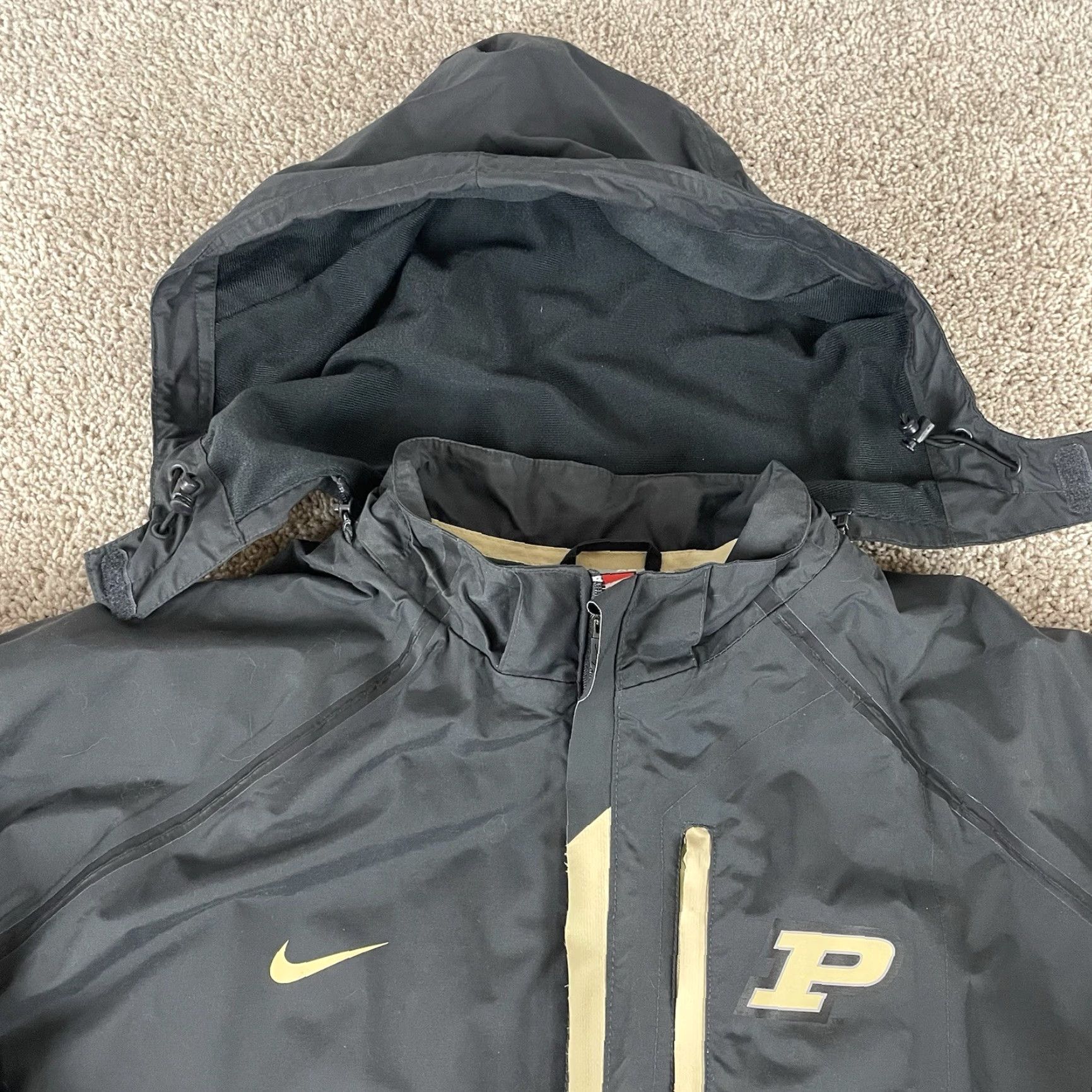 Nike Nike Purdue Jacket Mens XL Nylon Full Zip Removable Hood Vintage Y2K College Football Bomber Jacket Size US XL / EU 56 / 4 - 7 Thumbnail