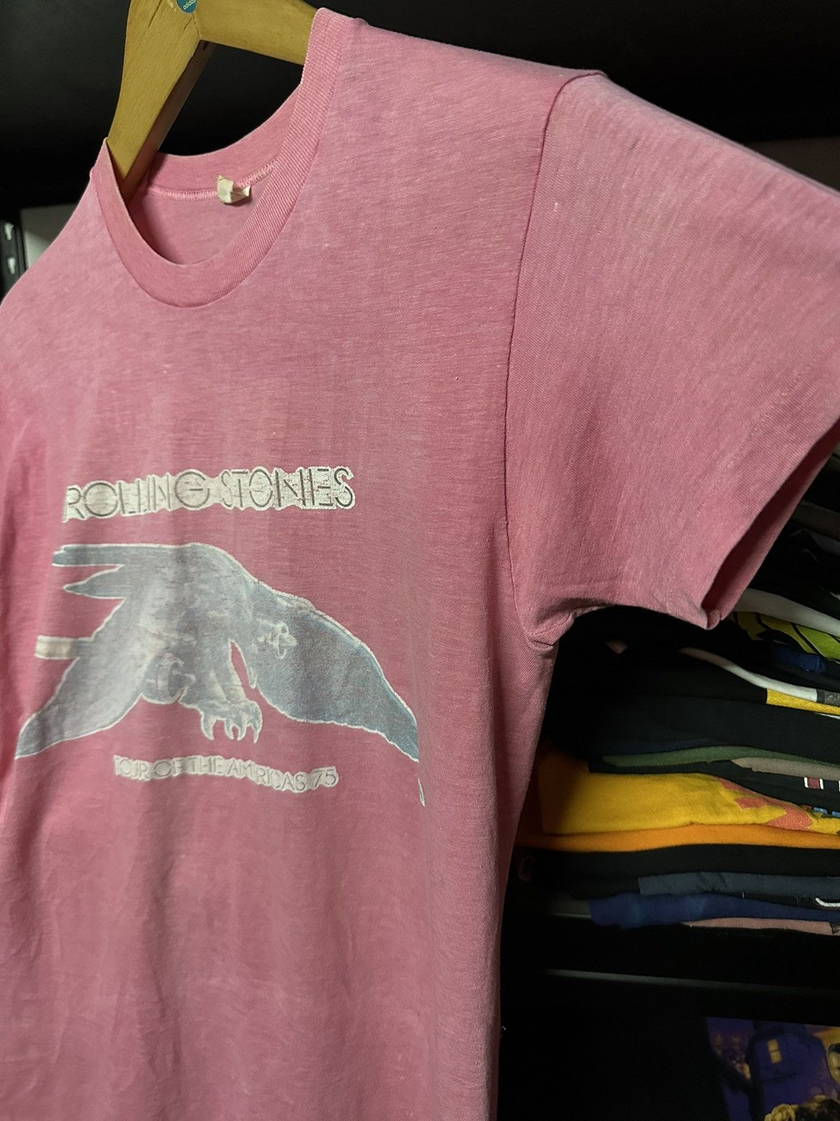 Band Tees × Vintage Vintage 70s Rolling Stones Tour Faded Tee Size US M / EU 48-50 / 2 - 5 Thumbnail