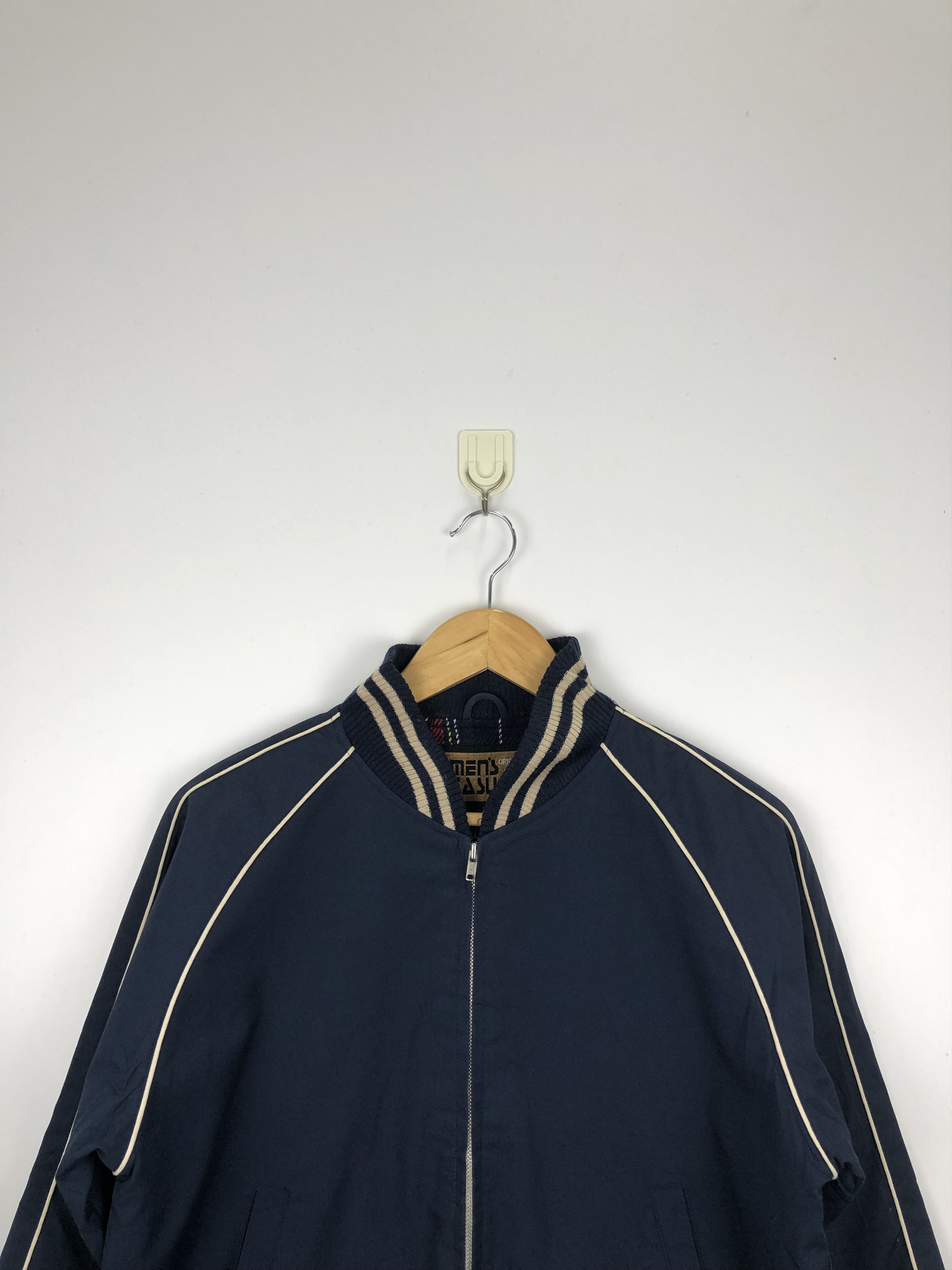 Japanese Brand Vintage 90s Japanese Brand Zipper Wool Denim Jacket V0435 Size US M / EU 48-50 / 2 - 2 Thumbnail