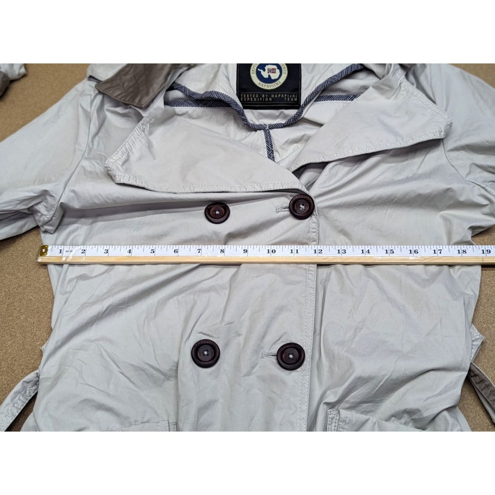 Napapijri Napapijri Womens Parka Jacket Size L Gray Belted Pockets Cotton Canvas Long Sleeve Casual Coat Jacket Mens Womens Bestseller Size L / US 10 / IT 46 - 6 Thumbnail