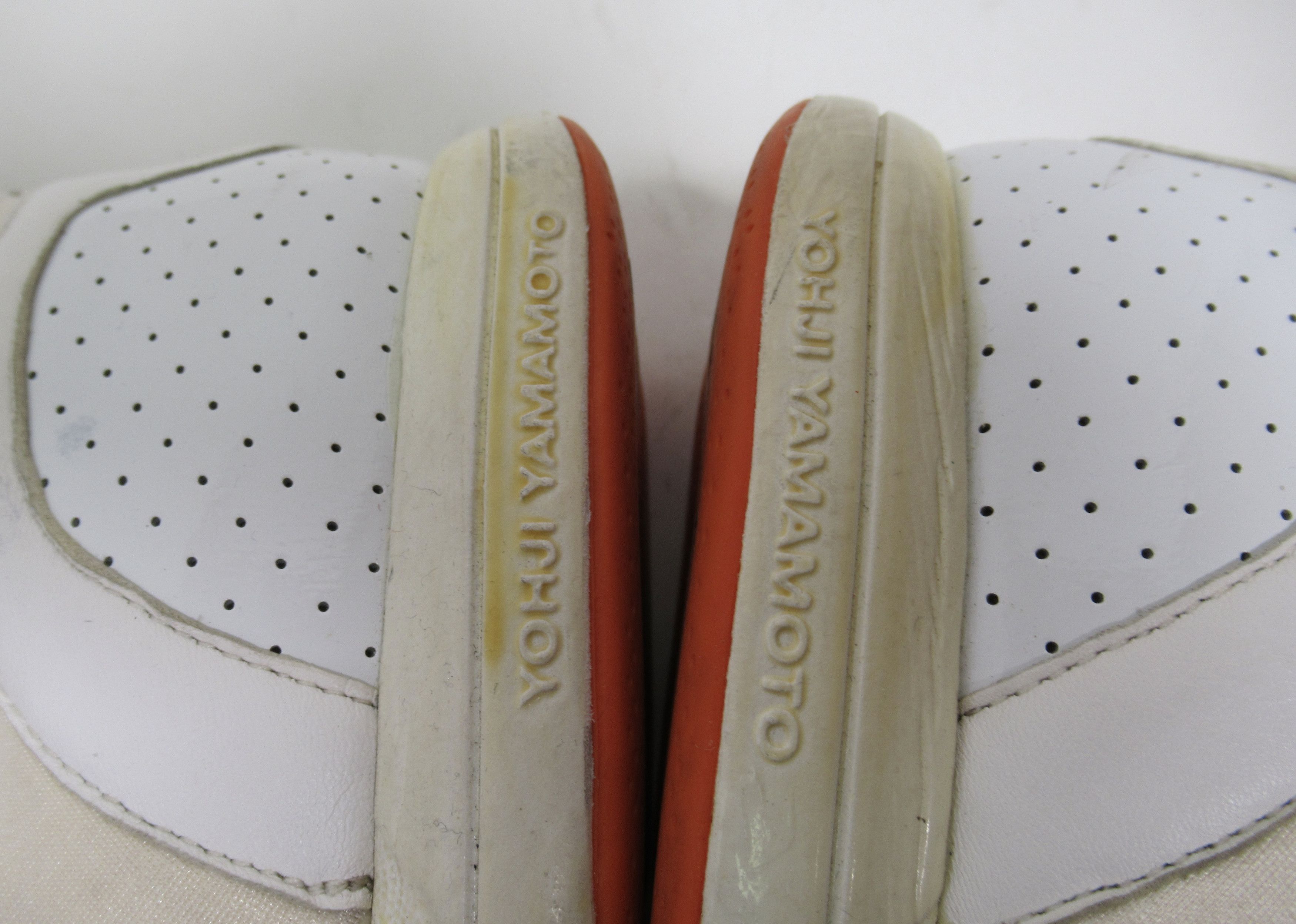 Y-3 Y-3 Breathable Leather Mesh Sneaker White Orange G17526 Size US 11.5 / EU 44-45 - 7 Thumbnail