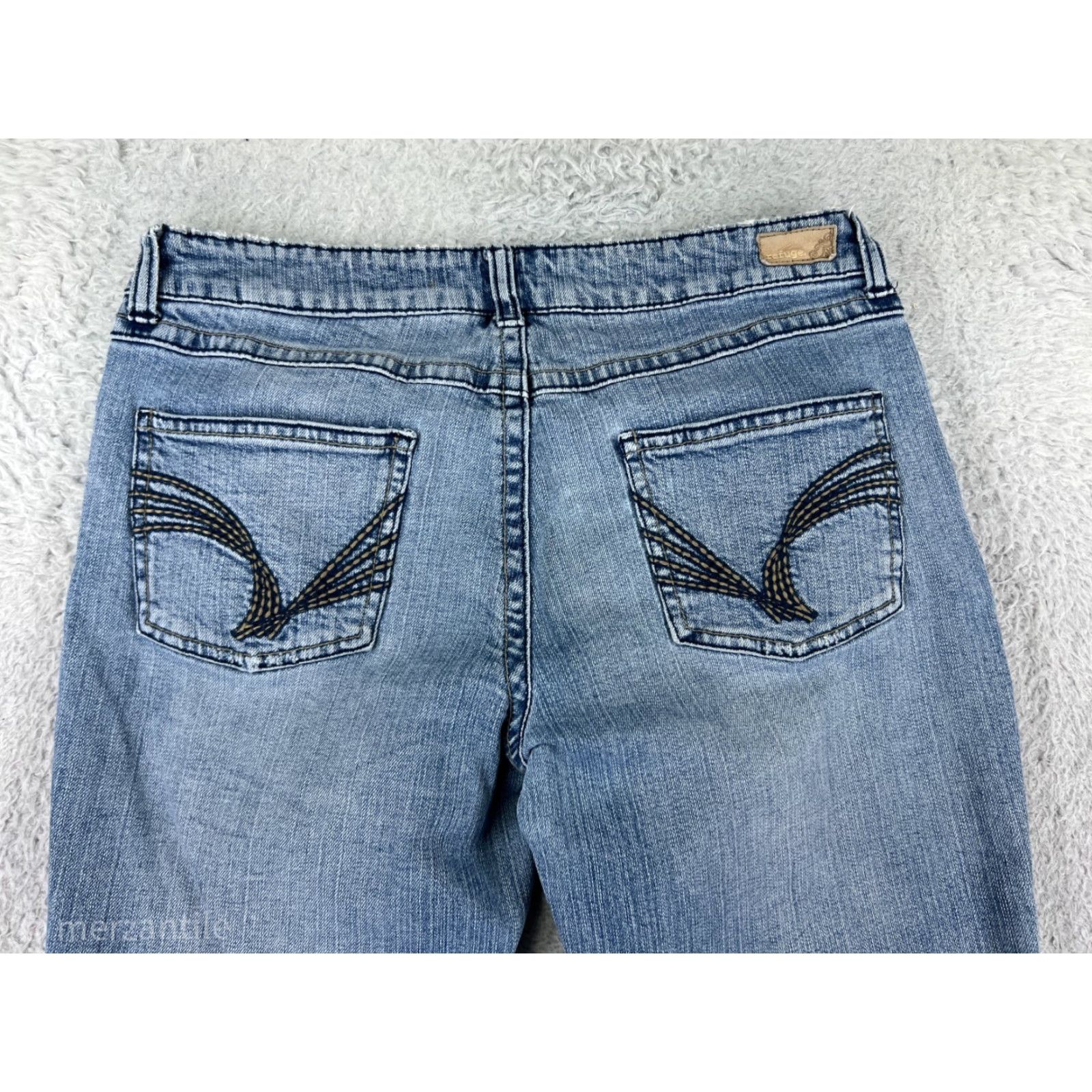Vintage Refuge Jeans Womens 9 Blue Denim Cotton Blend Bootcut Stretch Regular 5-Pocket Design Classic American Mens? No gender specified Size 30" / US 8 / IT 44 - 3 Thumbnail