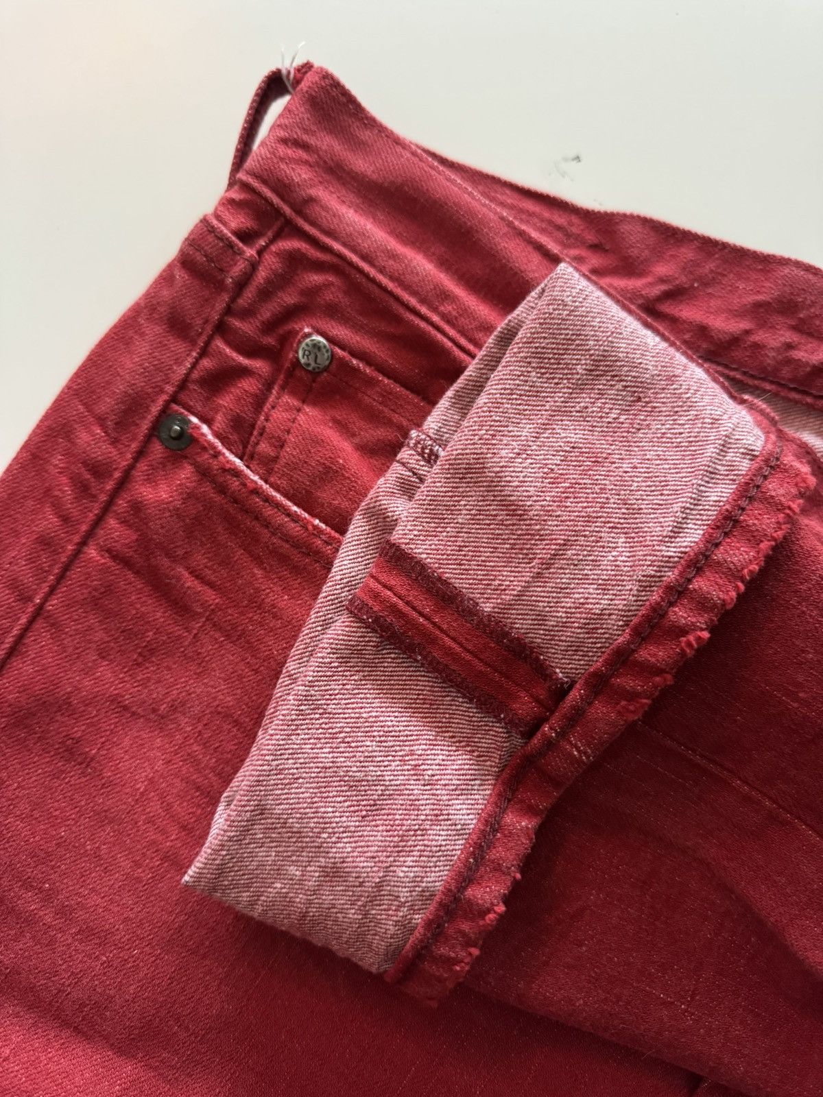 Denim & Supply Ralph Lauren Denim And Supply Ralph Lauren Red Distressed Denim Jeans Size US 31 - 8 Thumbnail