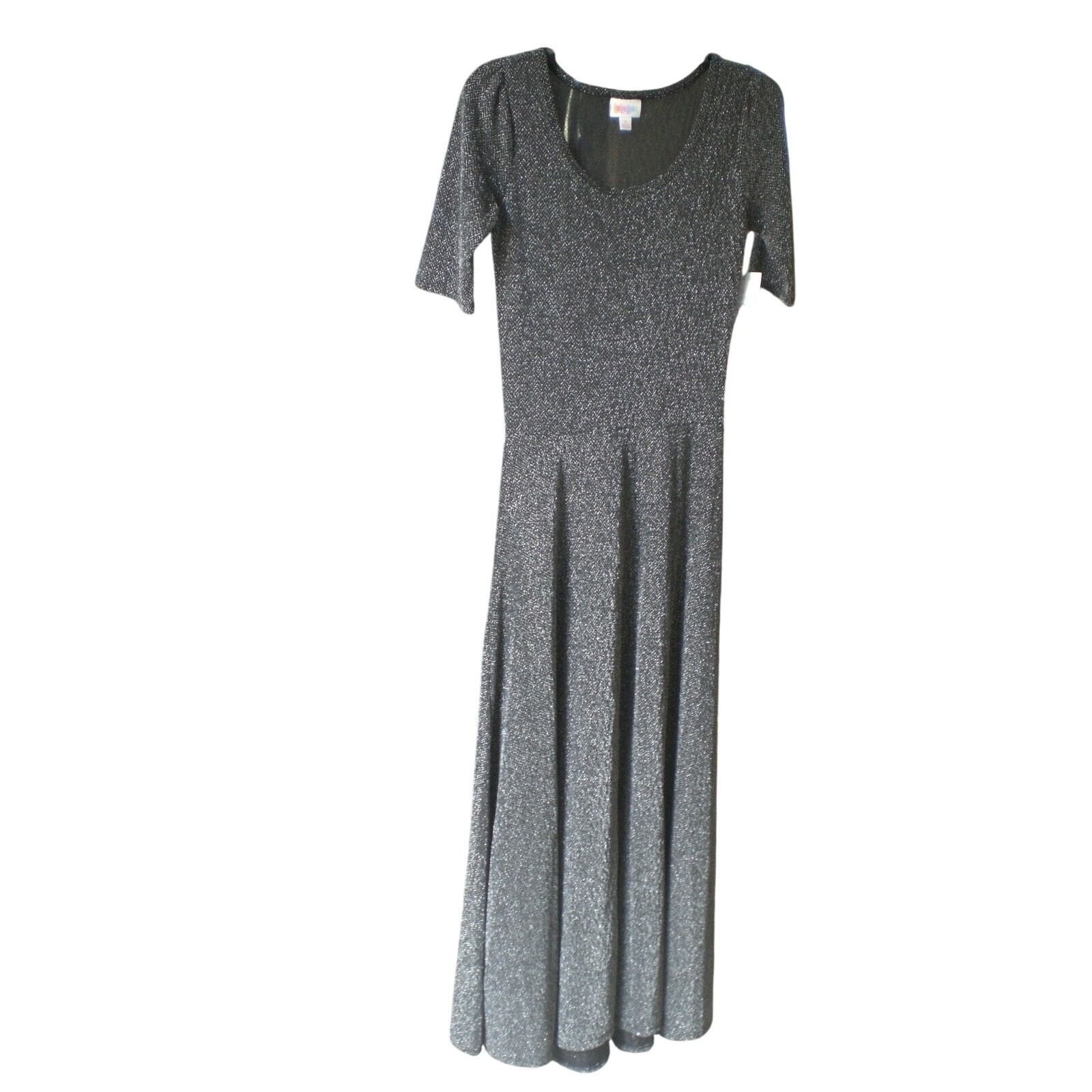 Other NWT LuLaRoe Black Silver Elegant Ana Maxi Dress SMALL