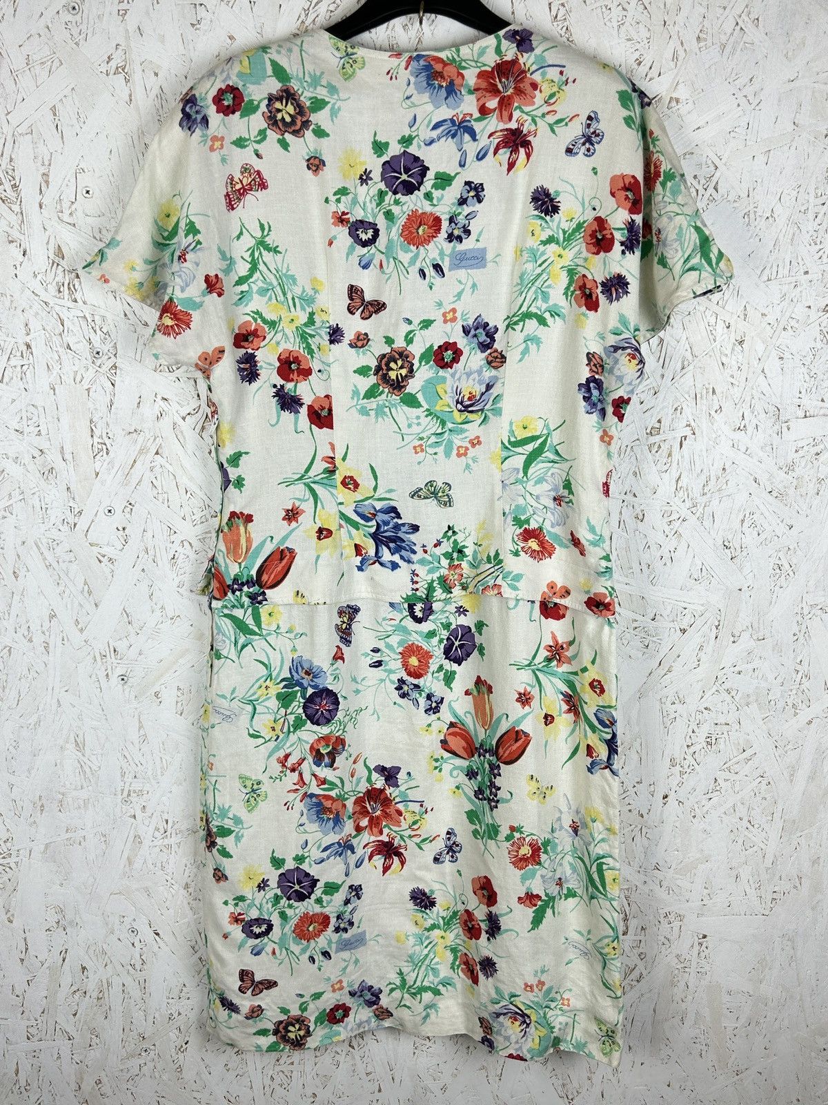 Gucci Vintage Gucci Linen Floral Print Wrap Dress 44 Size M / US 6-8 / IT 42-44 - 7 Thumbnail