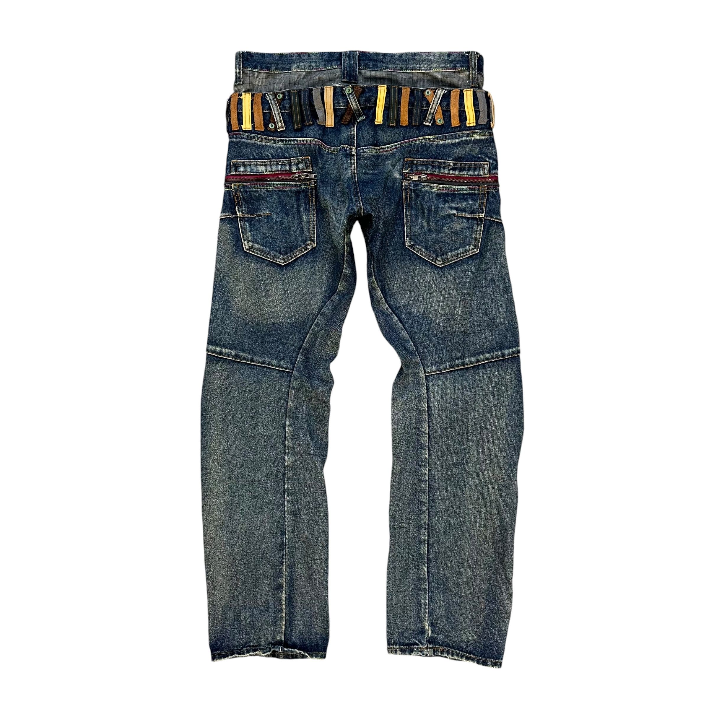 Japanese Brand Breath Mint Twisted Legs Double Waist Denim Pant #A58-1333 Size US 30 / EU 46 - 8 Thumbnail