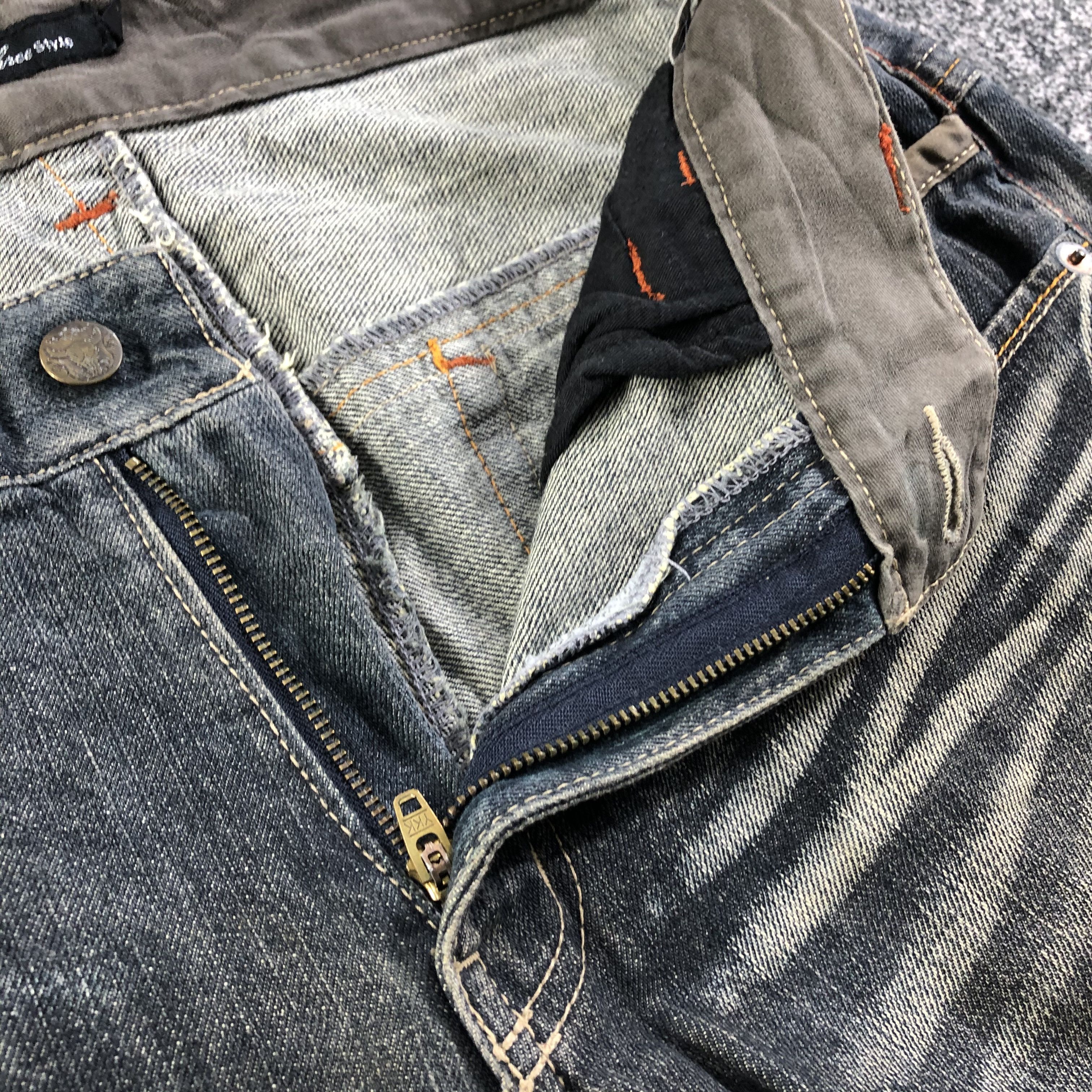 Japanese Brand Root Three Jeans Rusty Blue Patchwork Denim KJ1833 Size US 34 / EU 50 - 8 Thumbnail