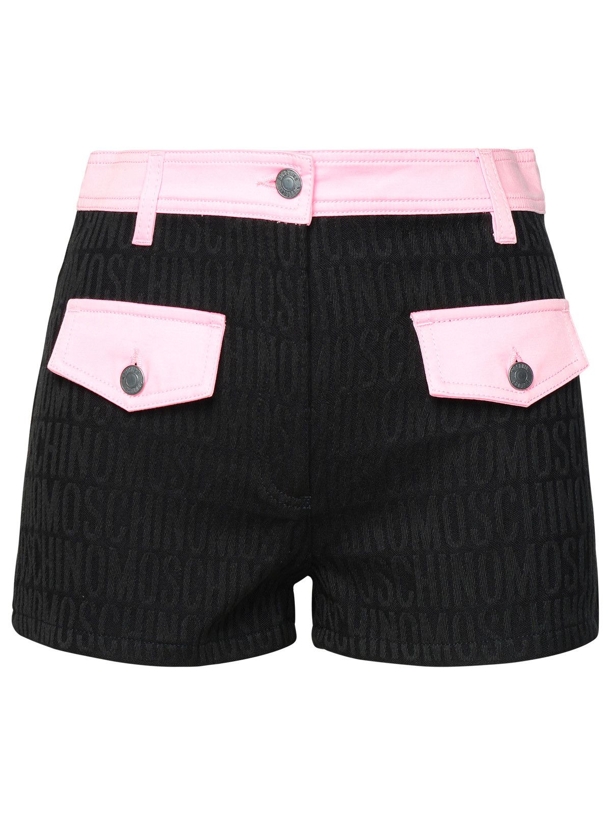 image of Moschino Logo Black Cotton Blend Shorts, Women's (Size 26)