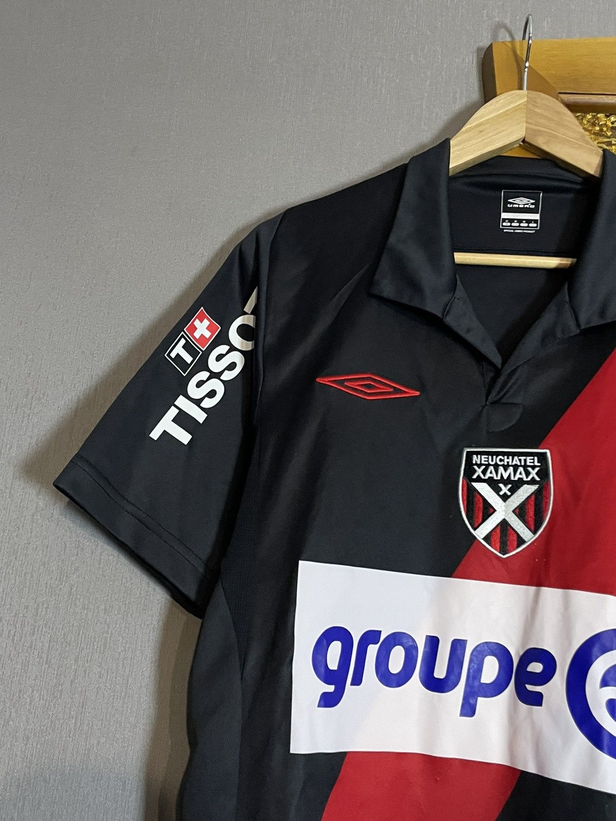 Umbro × Vintage Rare Vintage Umbro Xamax Match Worn Nicolas 14 Home Jersey Size US M / EU 48-50 / 2 - 6 Thumbnail