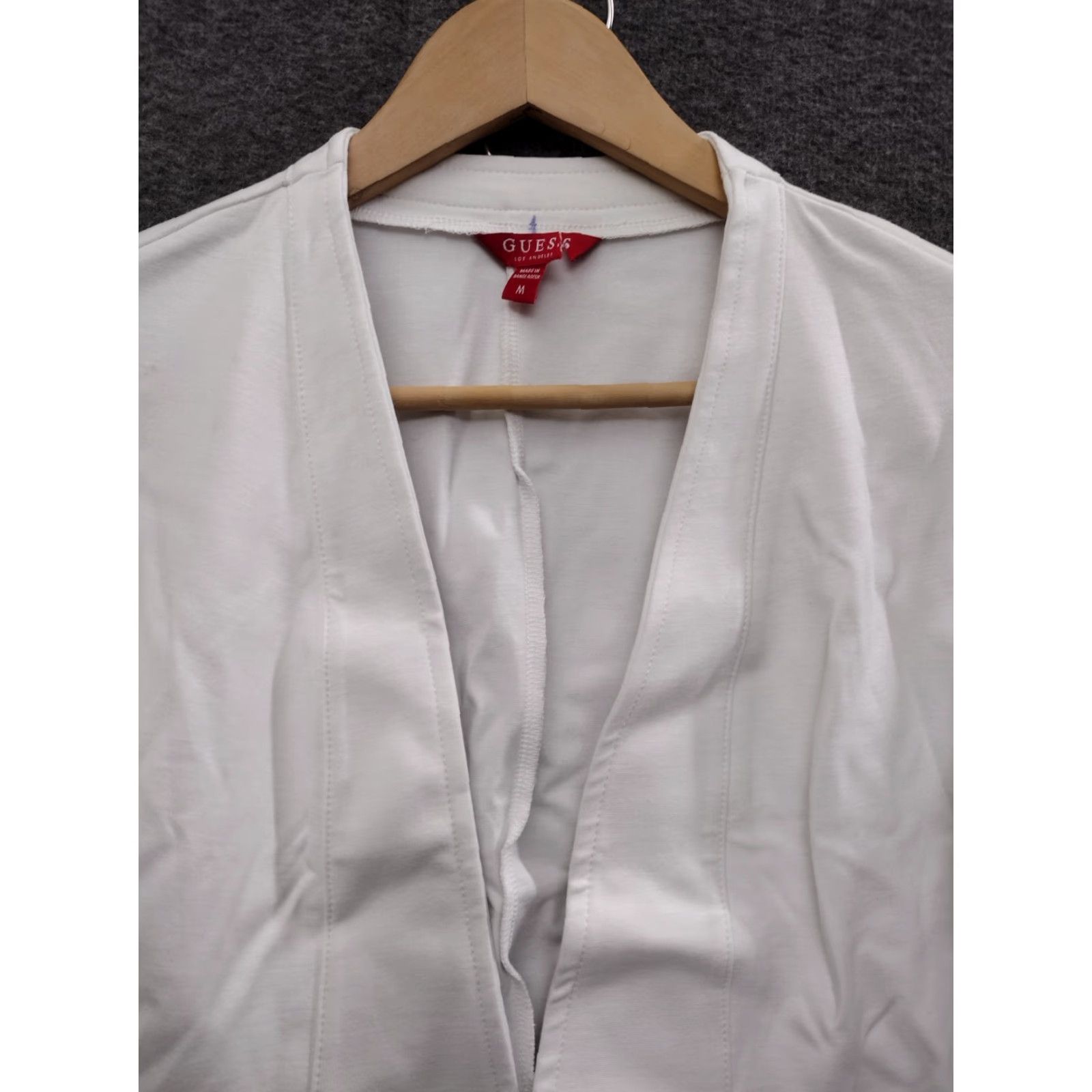 Guess Guess Women's Ivory Open Front Blazer Cropped Length Size M Size M / US 6-8 / IT 42-44 - 3 Thumbnail