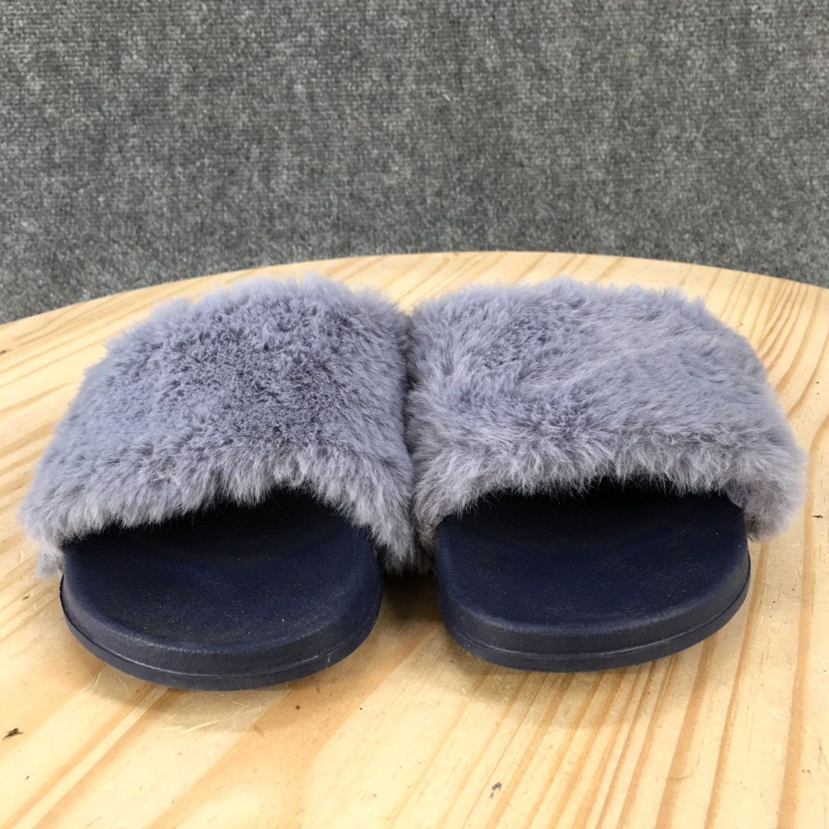 Vintage Art Class Sandals Womens 4/5 Casual Slip On Comfort Flats Slide Blue Faux Fur Size US 5 / IT 35 - 7 Thumbnail