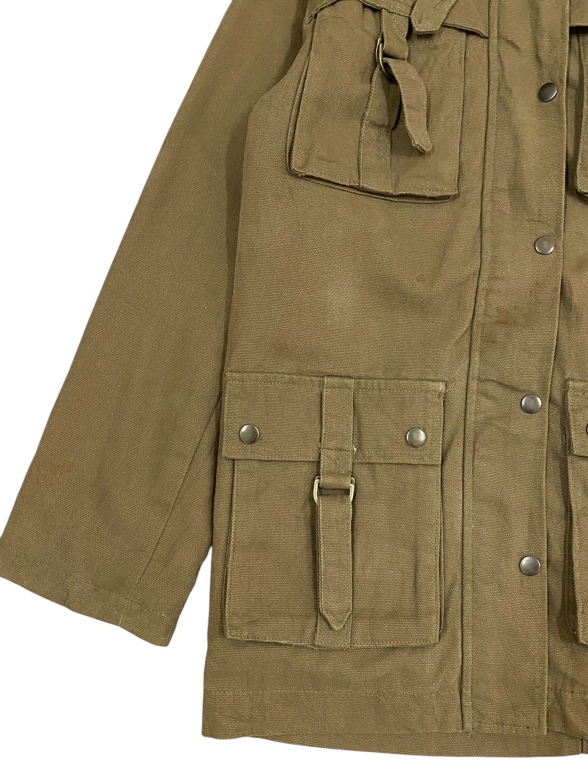Japanese Brand × Vintage Men’s Olive Military Parka Jacket Hood & Multiple Pockets Size US S / EU 44-46 / 1 - 7 Thumbnail
