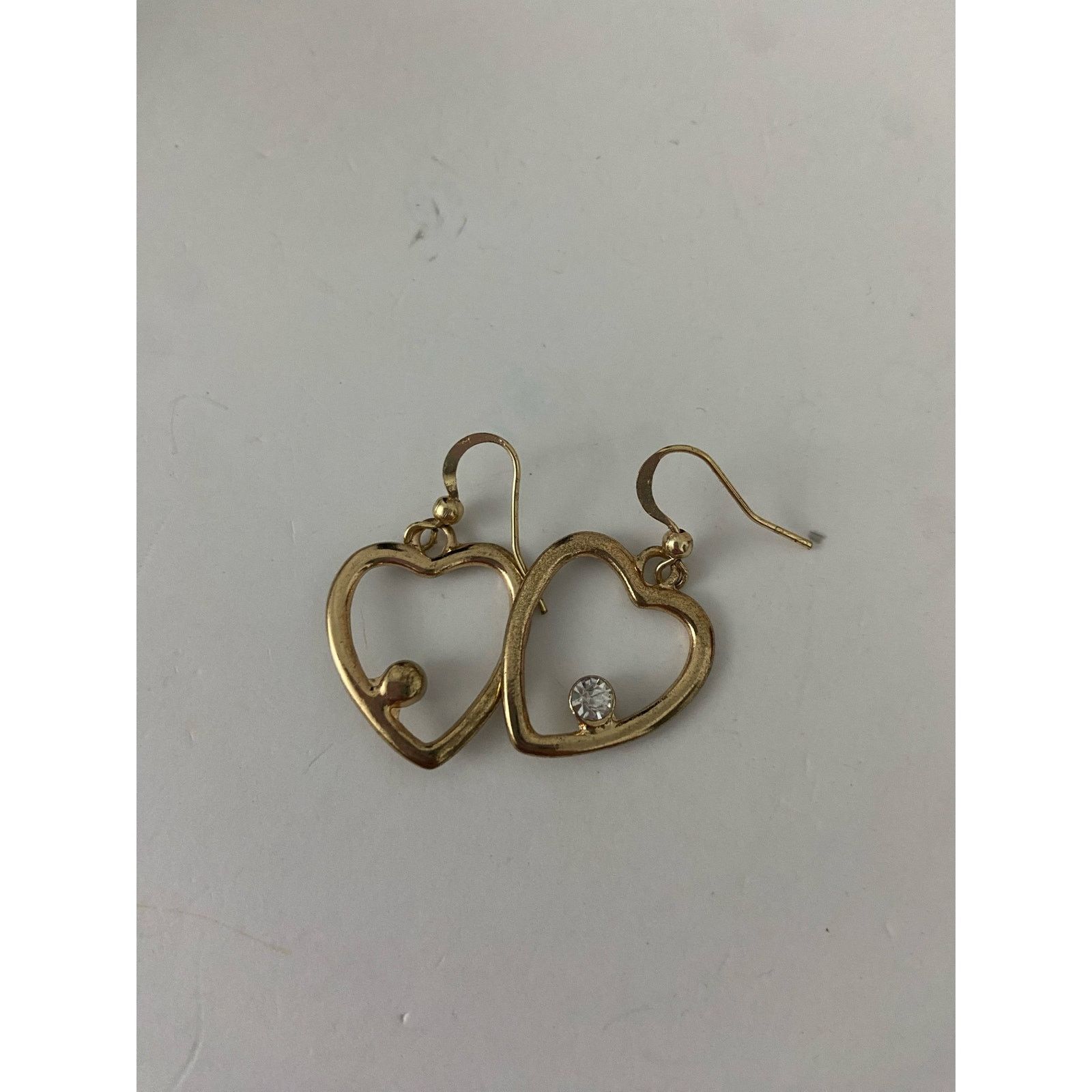 Other heart earrings gold tone with rhinestone Size ONE SIZE - 3 Thumbnail