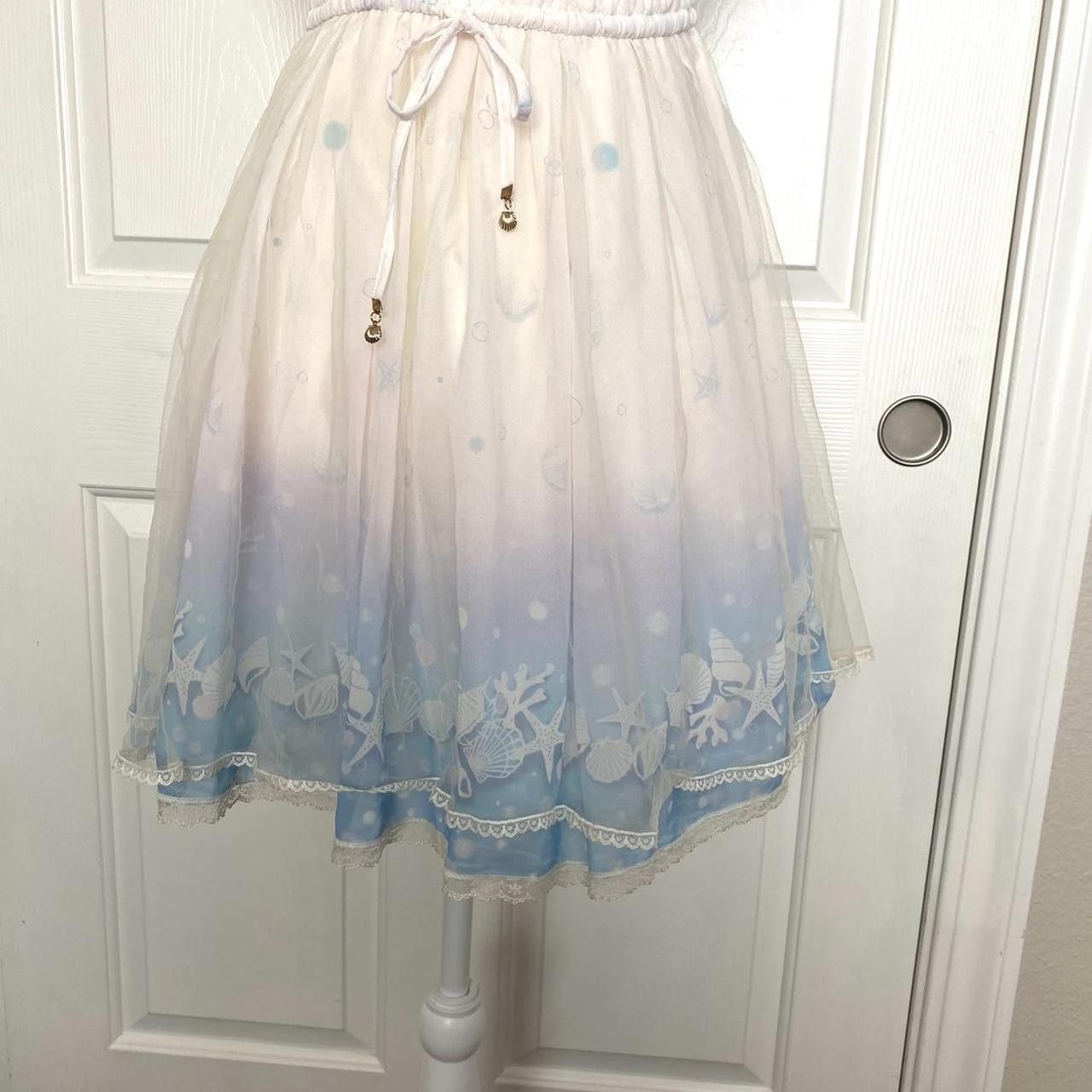 Designer Secret Honey Women's White and Blue Dress Size ONE SIZE - 6 Thumbnail