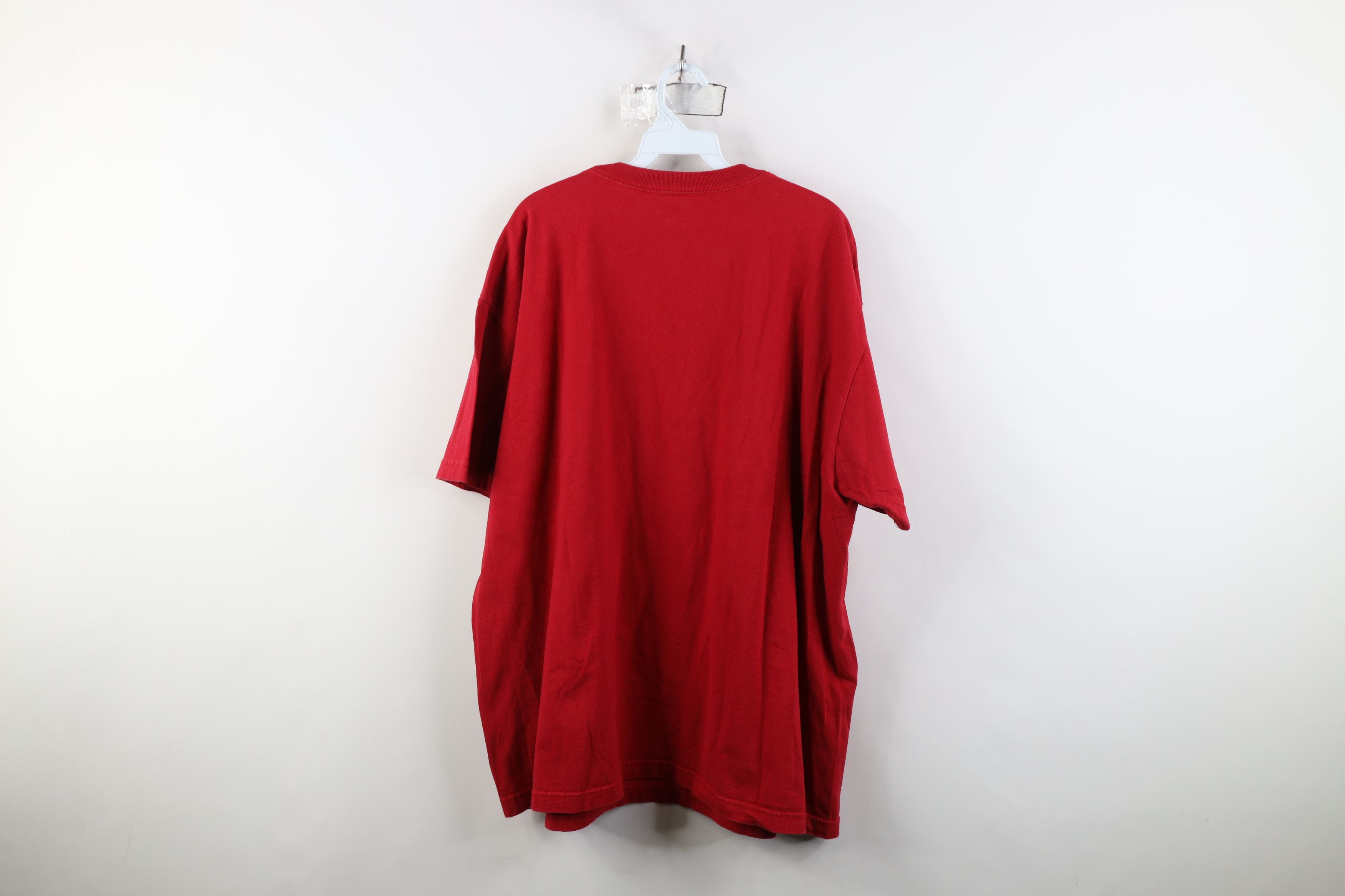 Vintage Vintage 90s Streetwear Blank Heavyweight Cotton T-Shirt Red Size US XXL / EU 58 / 5 - 12 Thumbnail