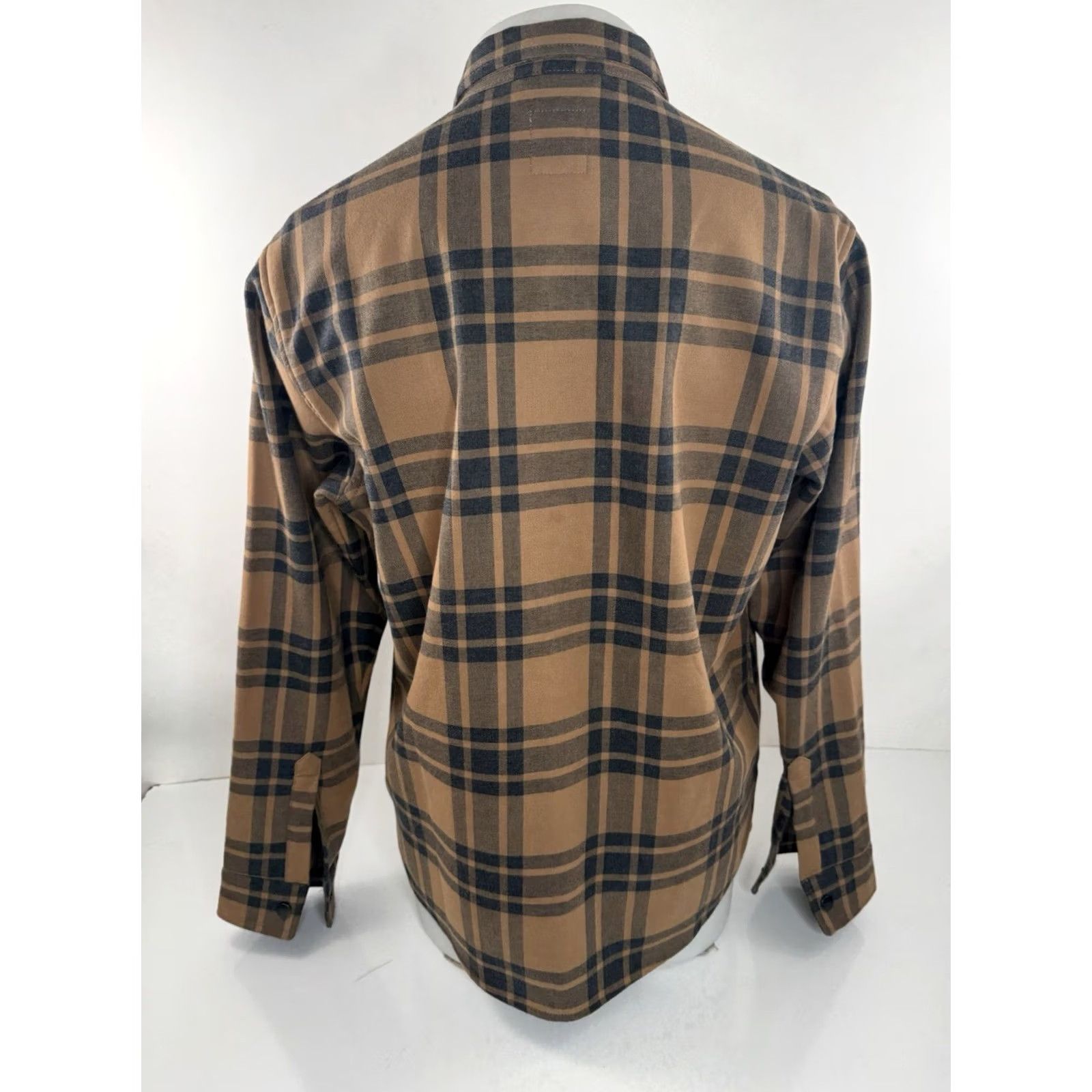 Vuori VUORI Shacket L Brown / Black Plaid 4 Pocket Fleece Lined Snap Shirt Jacket Mens Size US L / EU 52-54 / 3 - 3 Thumbnail