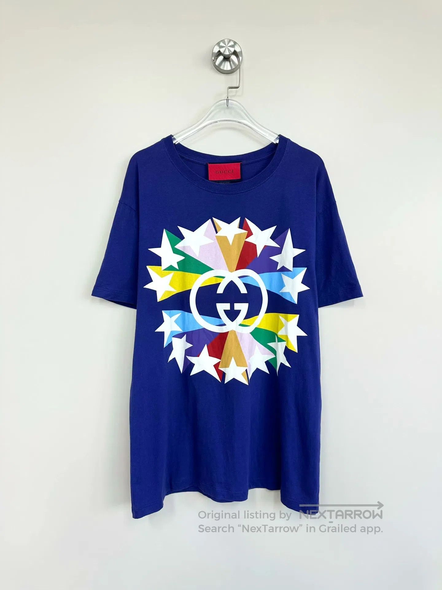 Gucci Guicci Blue double G star print logo short-sleeve shirt| Size US XS / EU 42 / 0 - 1 Thumbnail