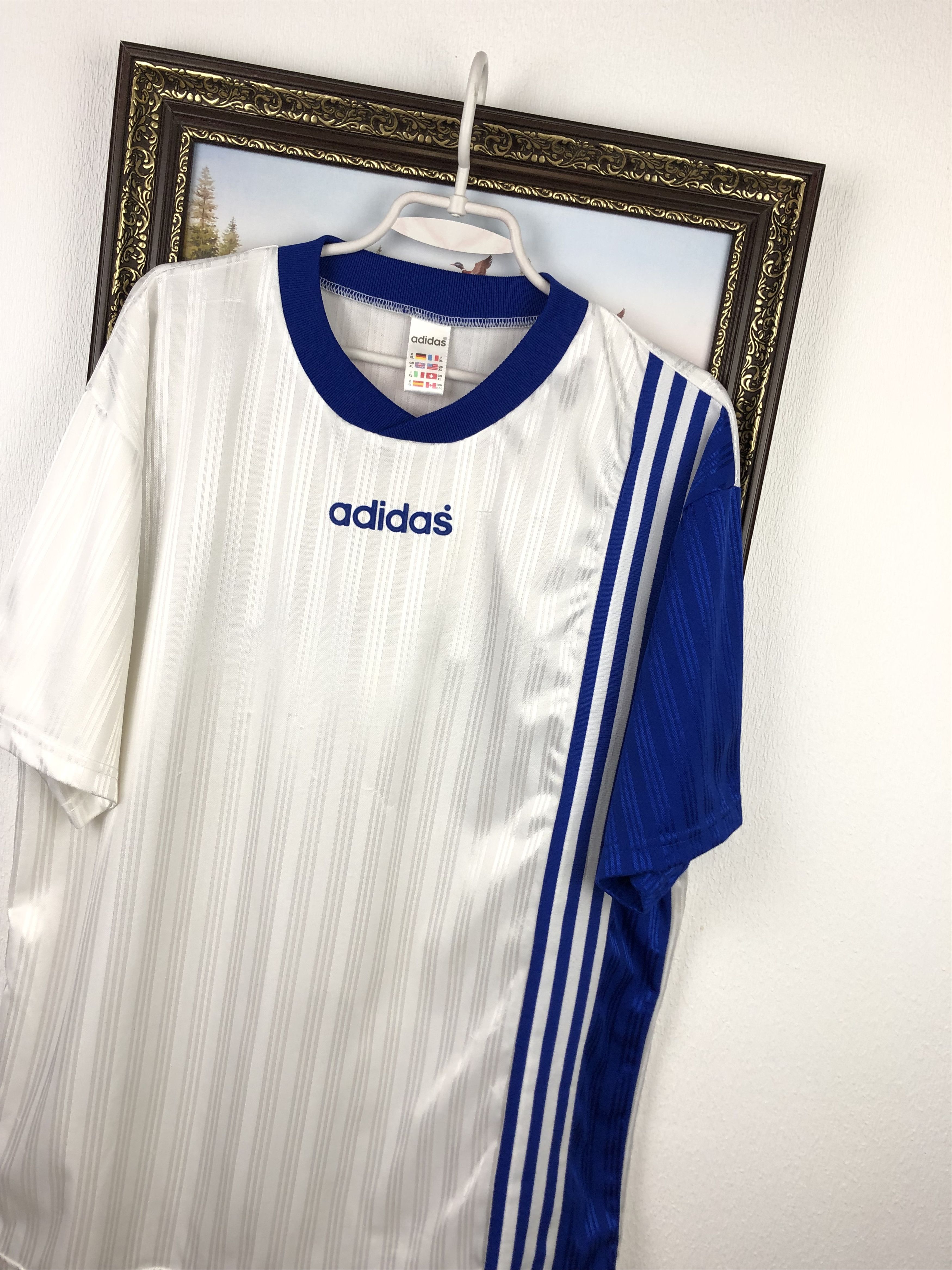 Adidas Vintage Football Template Shirt Soccer Jersey Tee Hype Size US XL / EU 56 / 4 - 4 Thumbnail