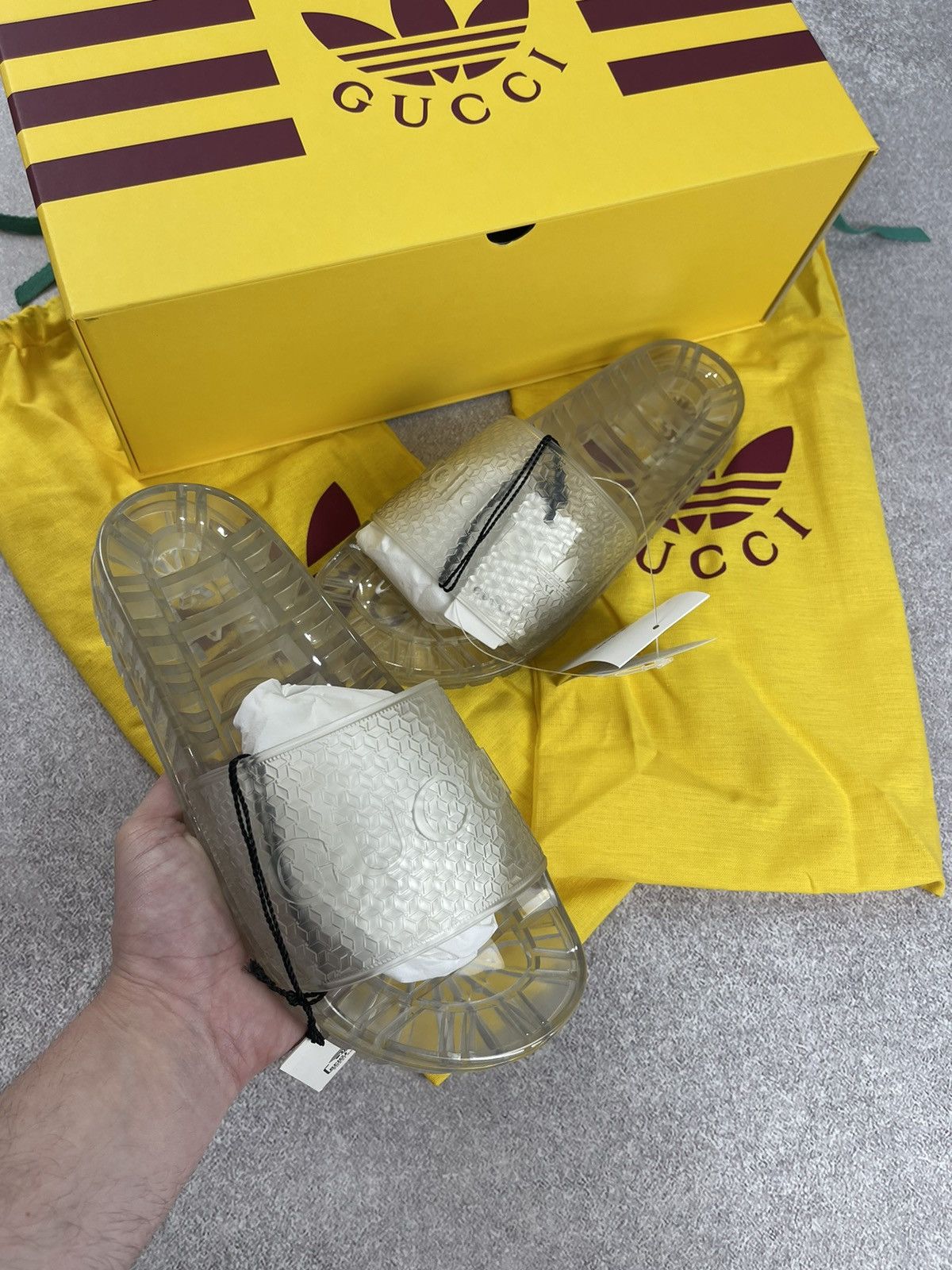 Adidas × Gucci Adidas x Gucci Rubber Slide Sandals Clear Size 39 Size US 7 / IT 37 - 12 Thumbnail