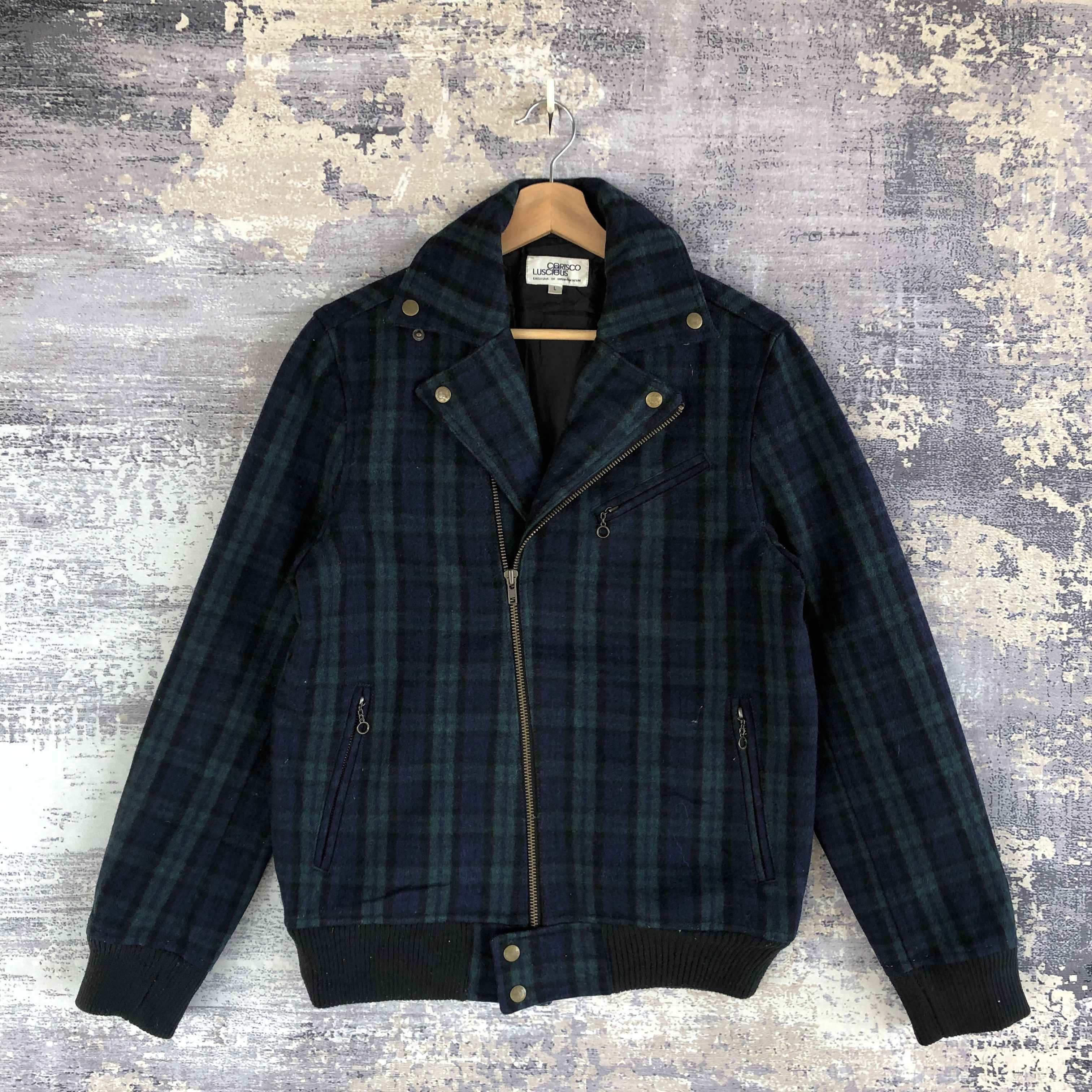 Vintage Corisco Luscious Baseball Tartan Plaid Wool Jacket