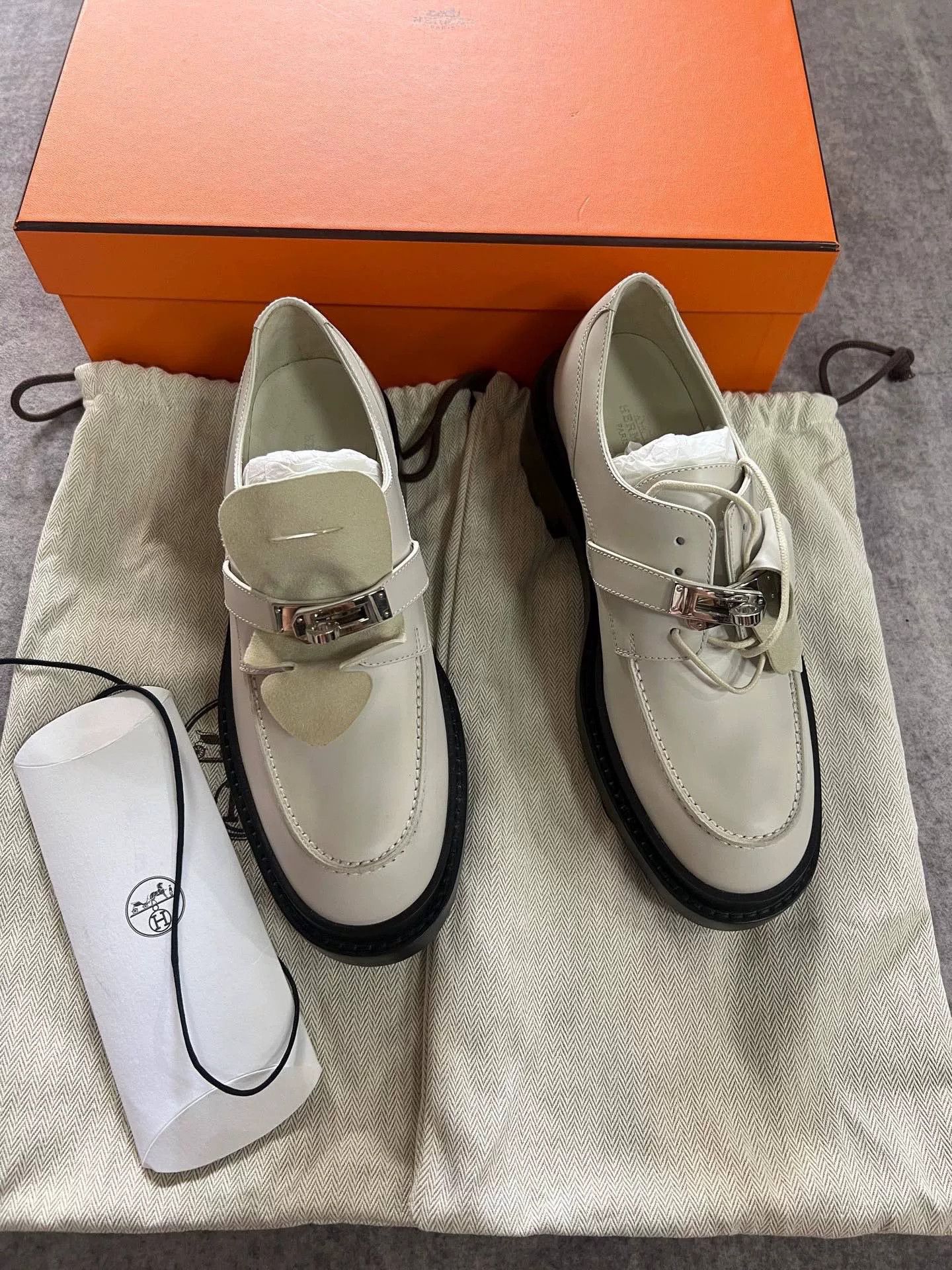 Hermes Hermes FIRST Platform Silver Buckle Shoes Size US 6 / IT 36 - 1 Thumbnail